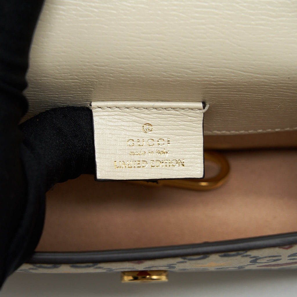 GUCCI MINI SYLVIE CROSSBODY BAG WHITE/MULTICOLOUR GHW