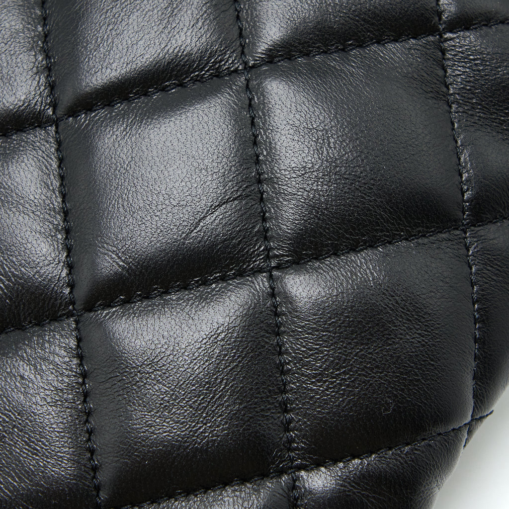 CHANEL 22K HOBO SHOULDER BAG LAMBSKIN BLACK GHW (MICROCHIP)