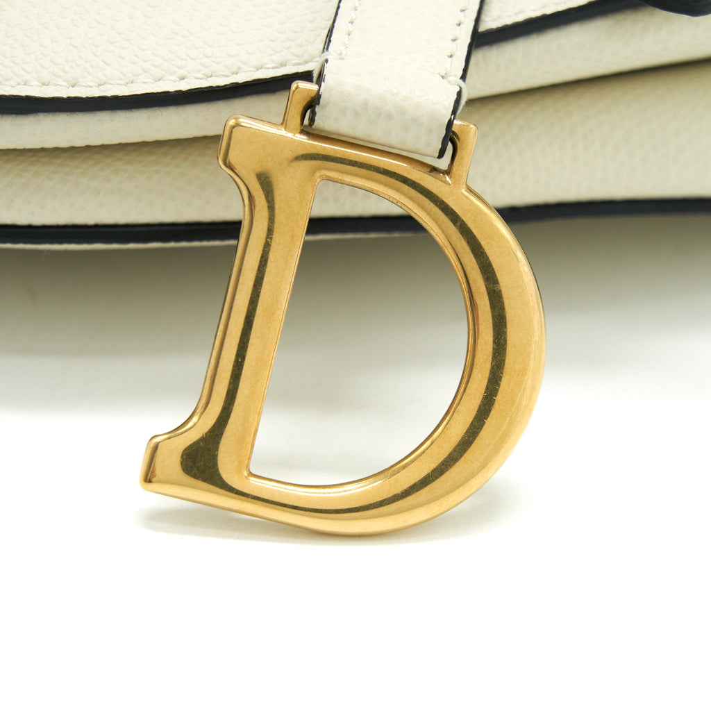 DIOR SMALL SADDLE BAG WHITE GHW