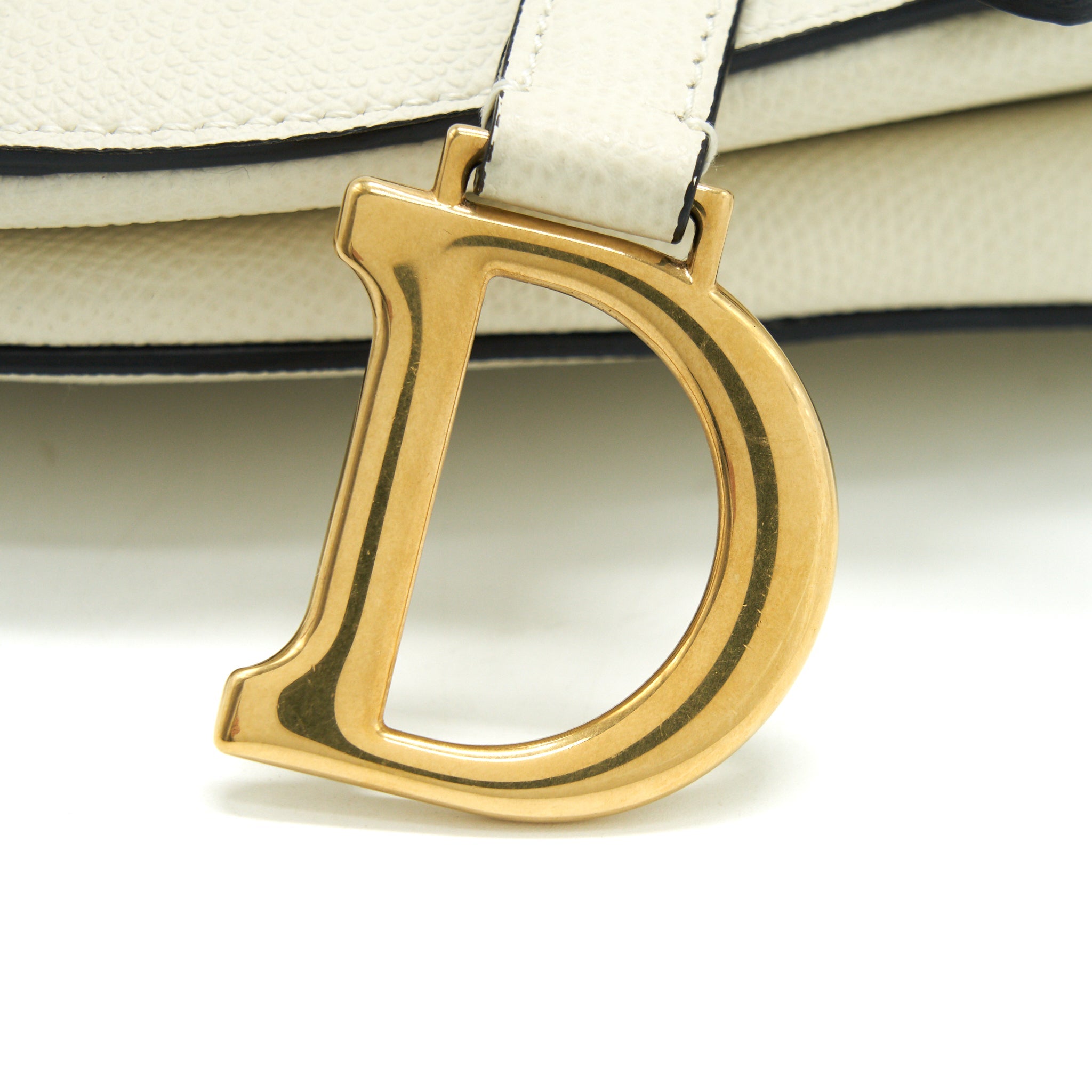 DIOR SMALL SADDLE BAG WHITE GHW