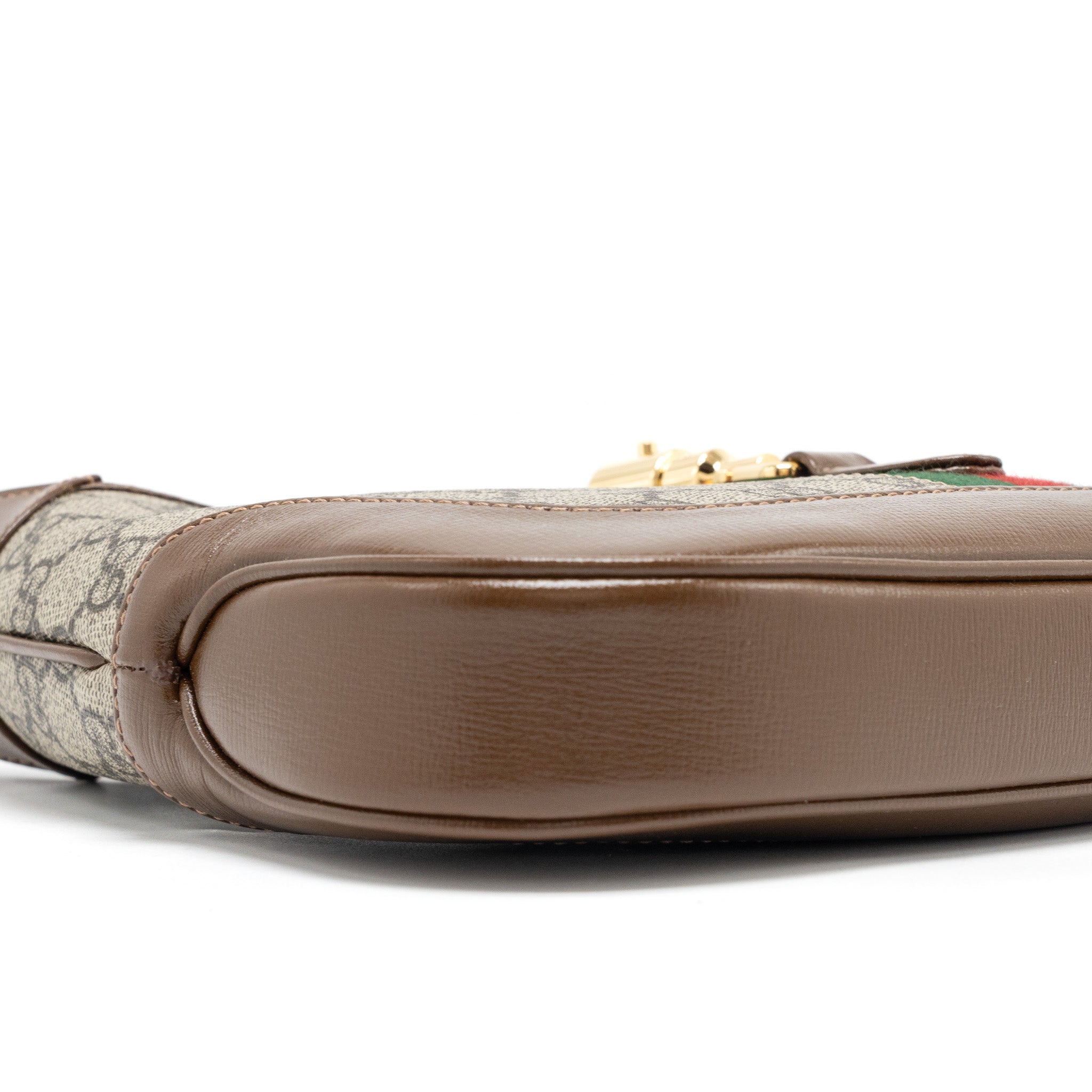 GUCCI JACKIE 1961 SMALL SHOULDER BAG GG SUPREME CANVAS/CALFSKIN BROWN/MULTICOLOUR GHW