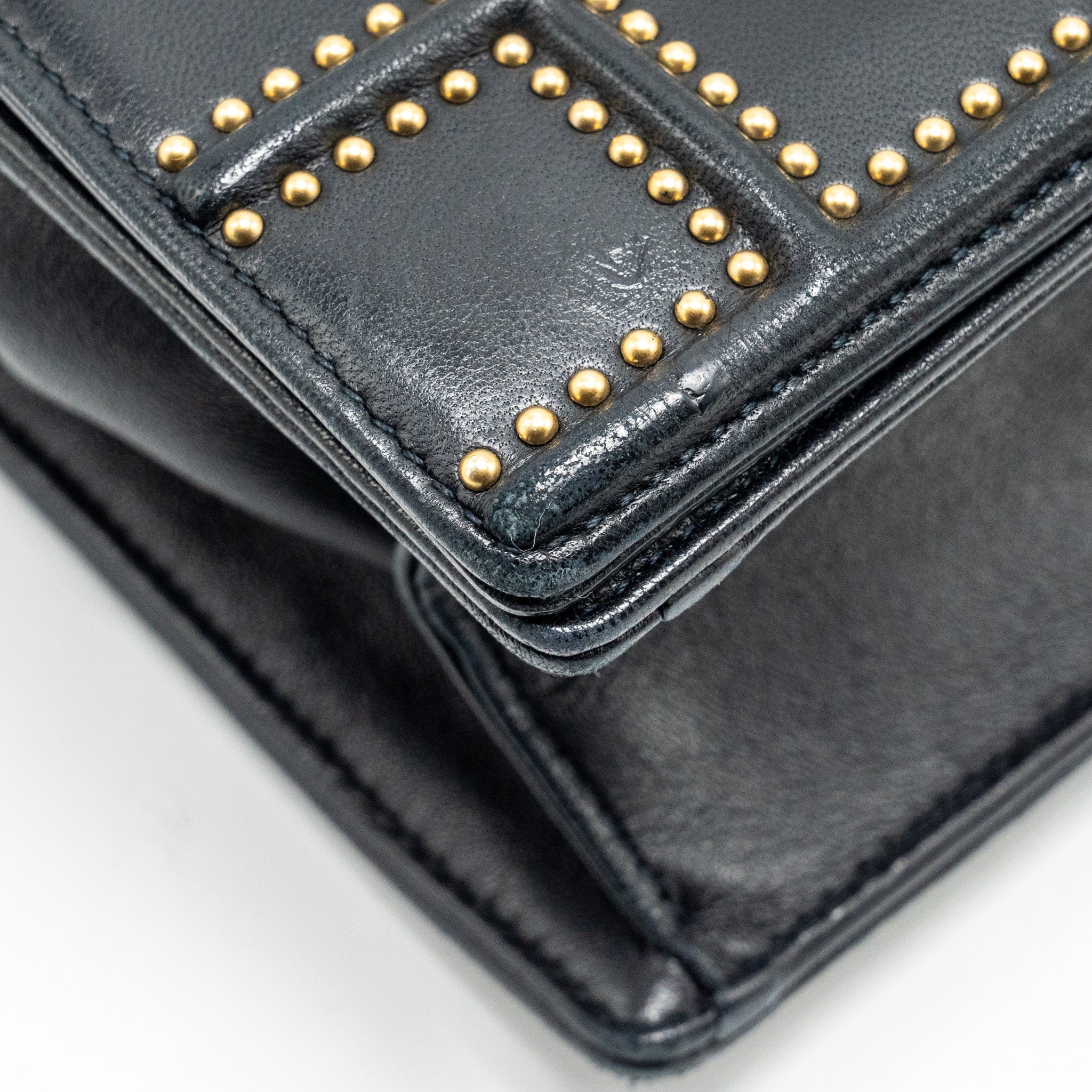 DIOR MEDIUM STUDDED DIORAMA LAMBSKIN BLACK GHW