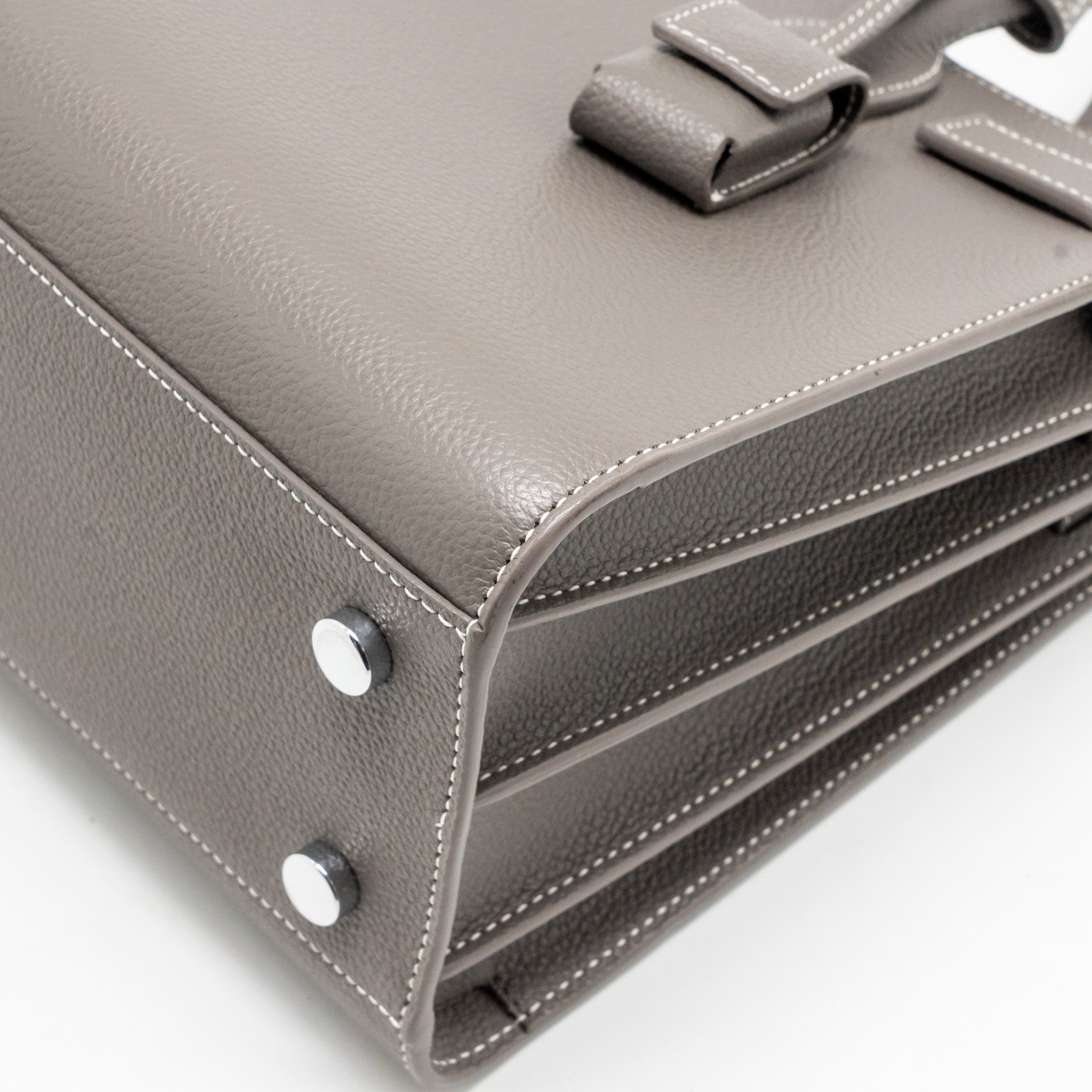 SAINT LAURENT/YSL BABY SAC DE JOUR BAG GRAINED CALFSKIN GREY SHW