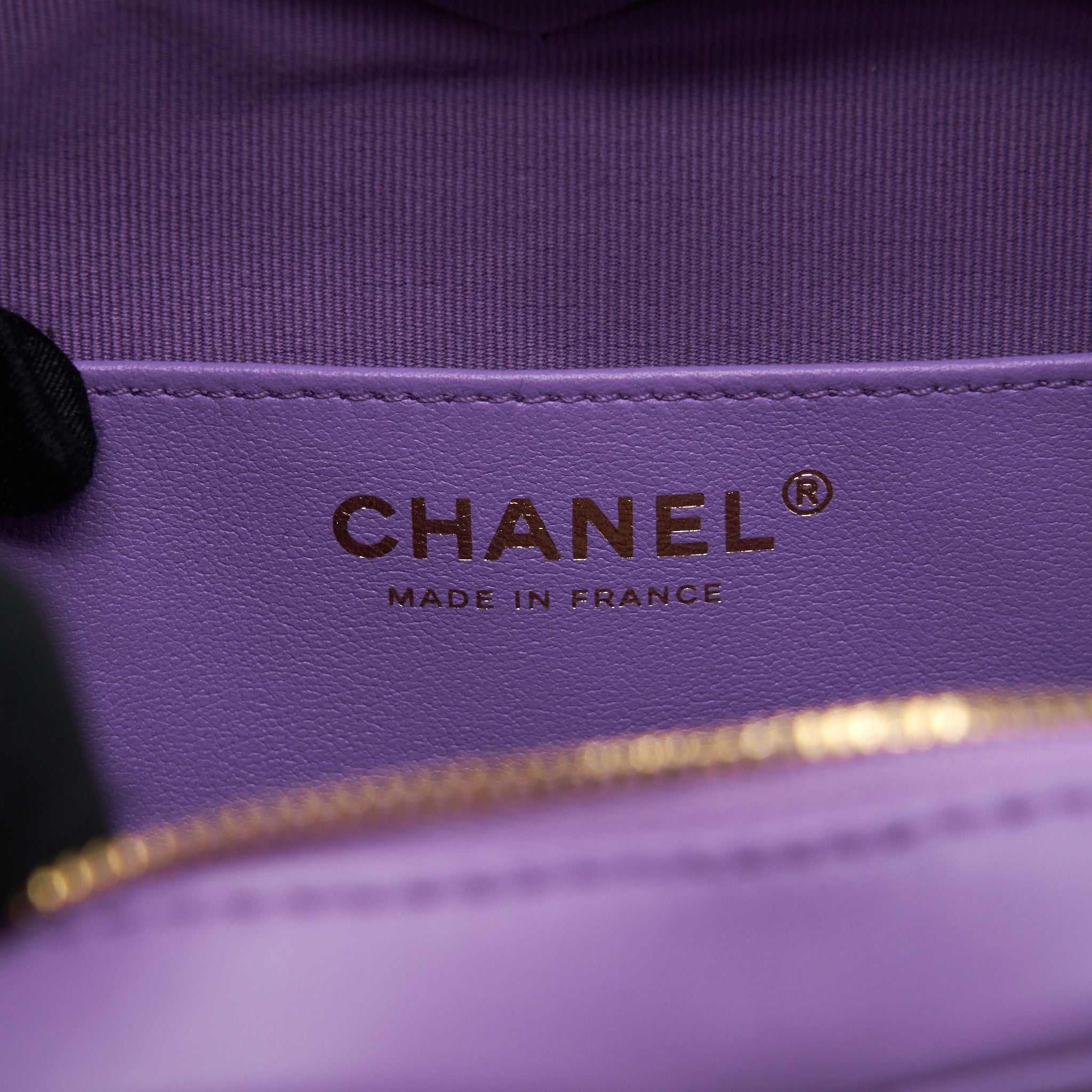 CHANEL 22S HEART BAG LAMBSKIN PURPLE LGHW (MICROCHIP)