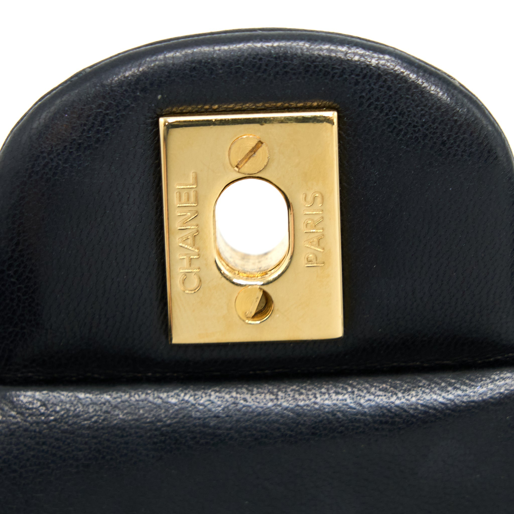 CHANEL MEDIUM CLASSIC DOUBLE FLAP BAG LAMBSKIN BLACK GHW