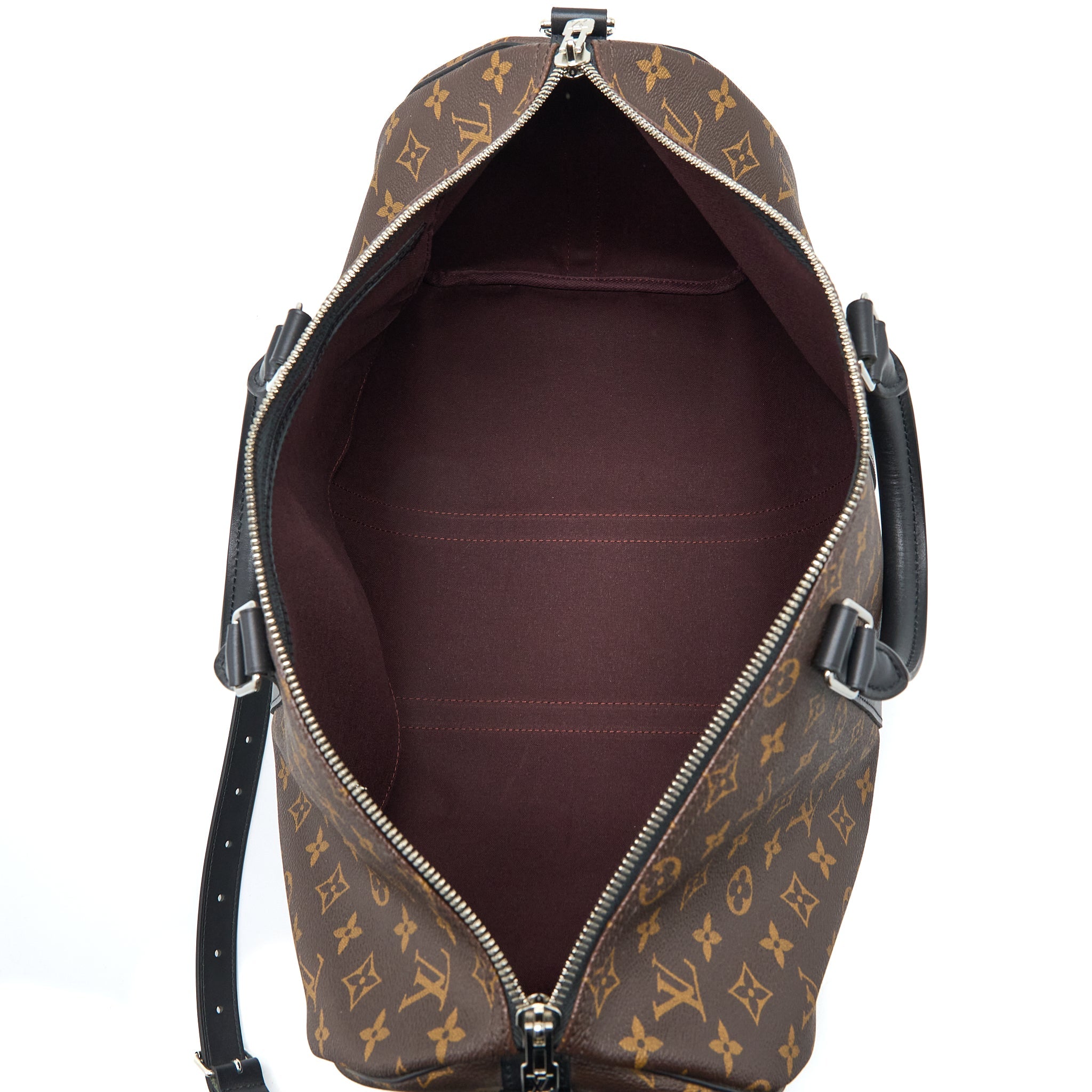LOUIS VUITTON KEEPALL BANDOULIERE 45 MONOGRAM MACASSAR CANVAS SHW