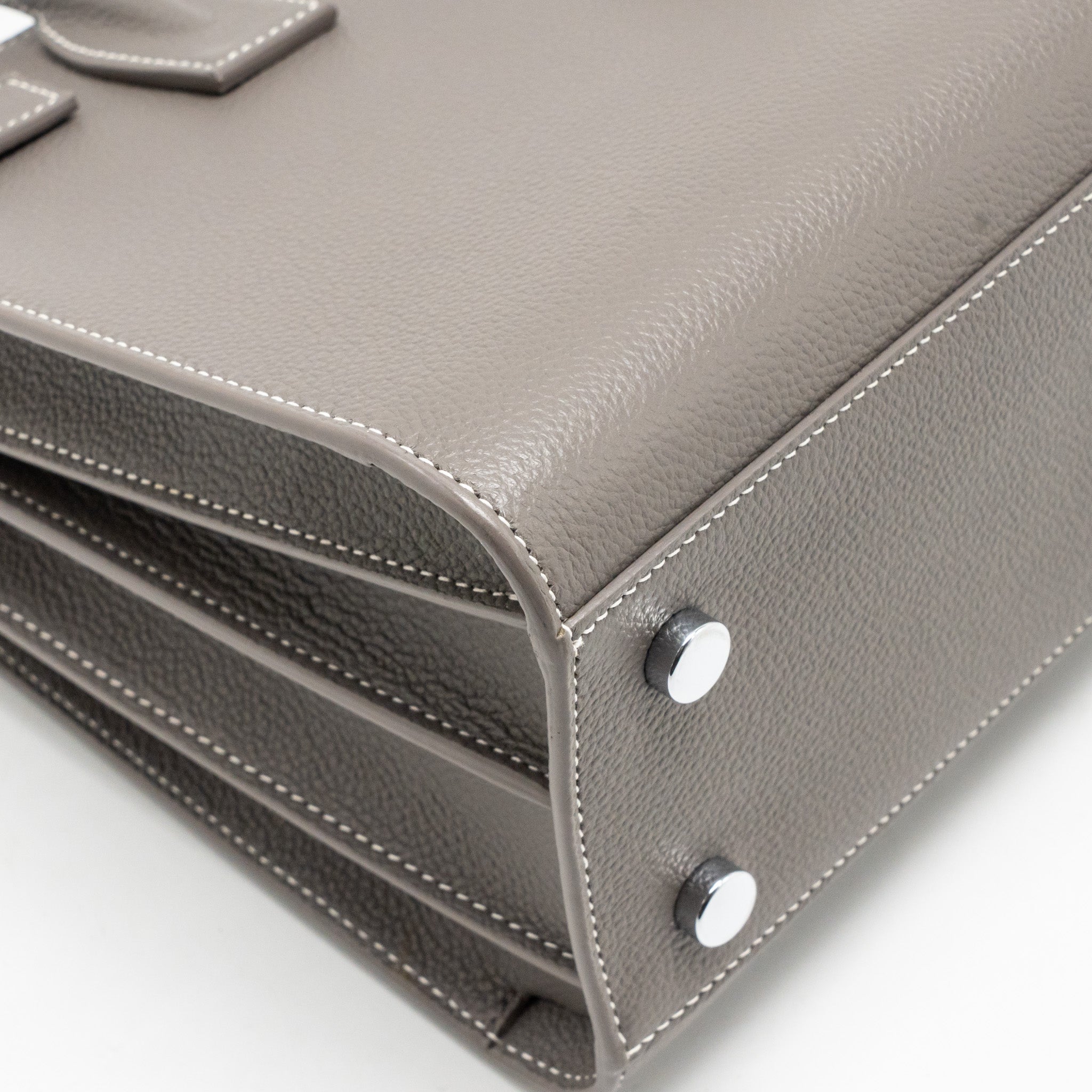 SAINT LAURENT/YSL BABY SAC DE JOUR BAG GRAINED CALFSKIN GREY SHW