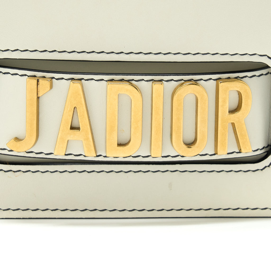 DIOR JA'DIOR FLAP BAG/ CLUTCH WITH CHAIN WHITE GHW