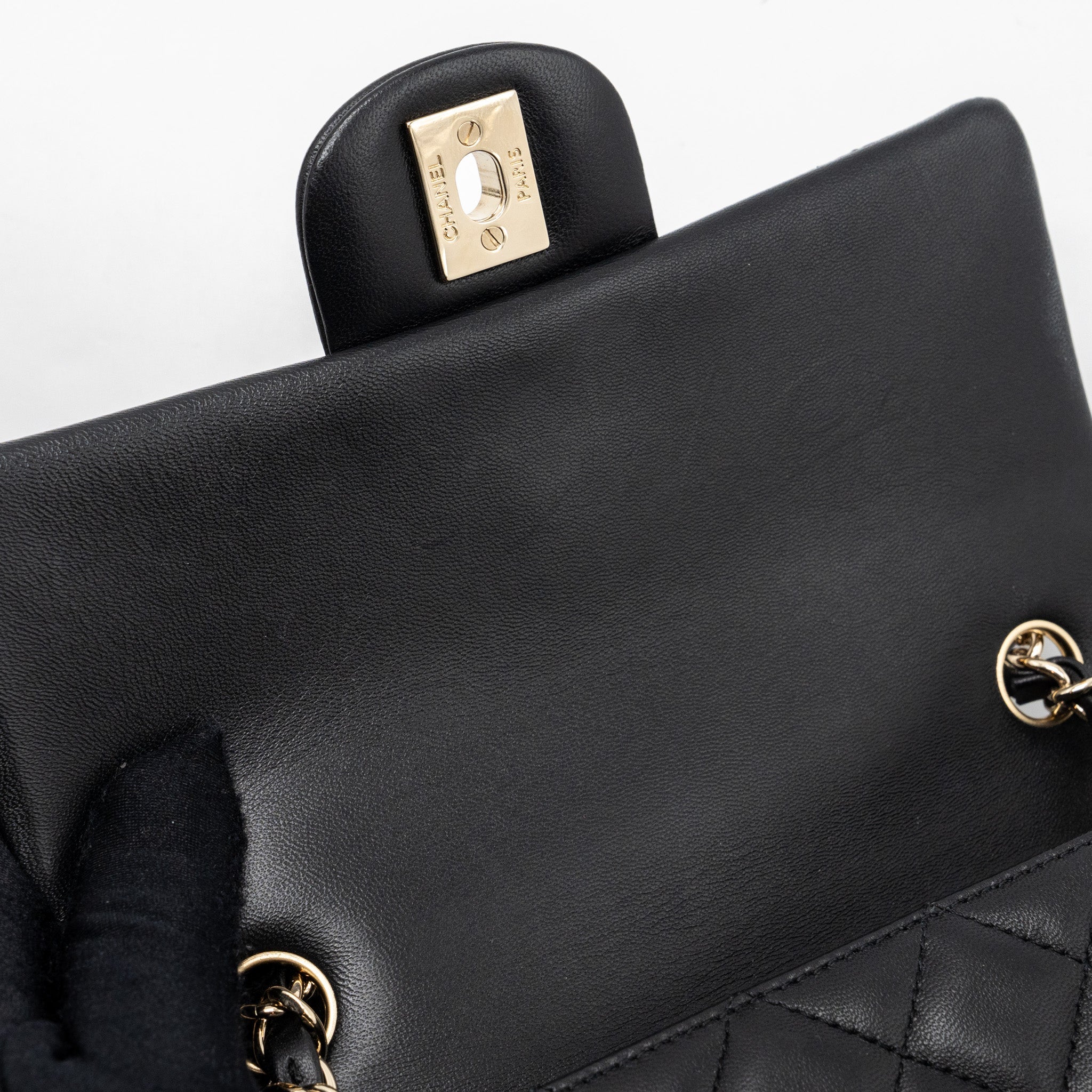 CHANEL MINI RECTANGULAR FLAP BAG LAMBSKIN BLACK LGHW
