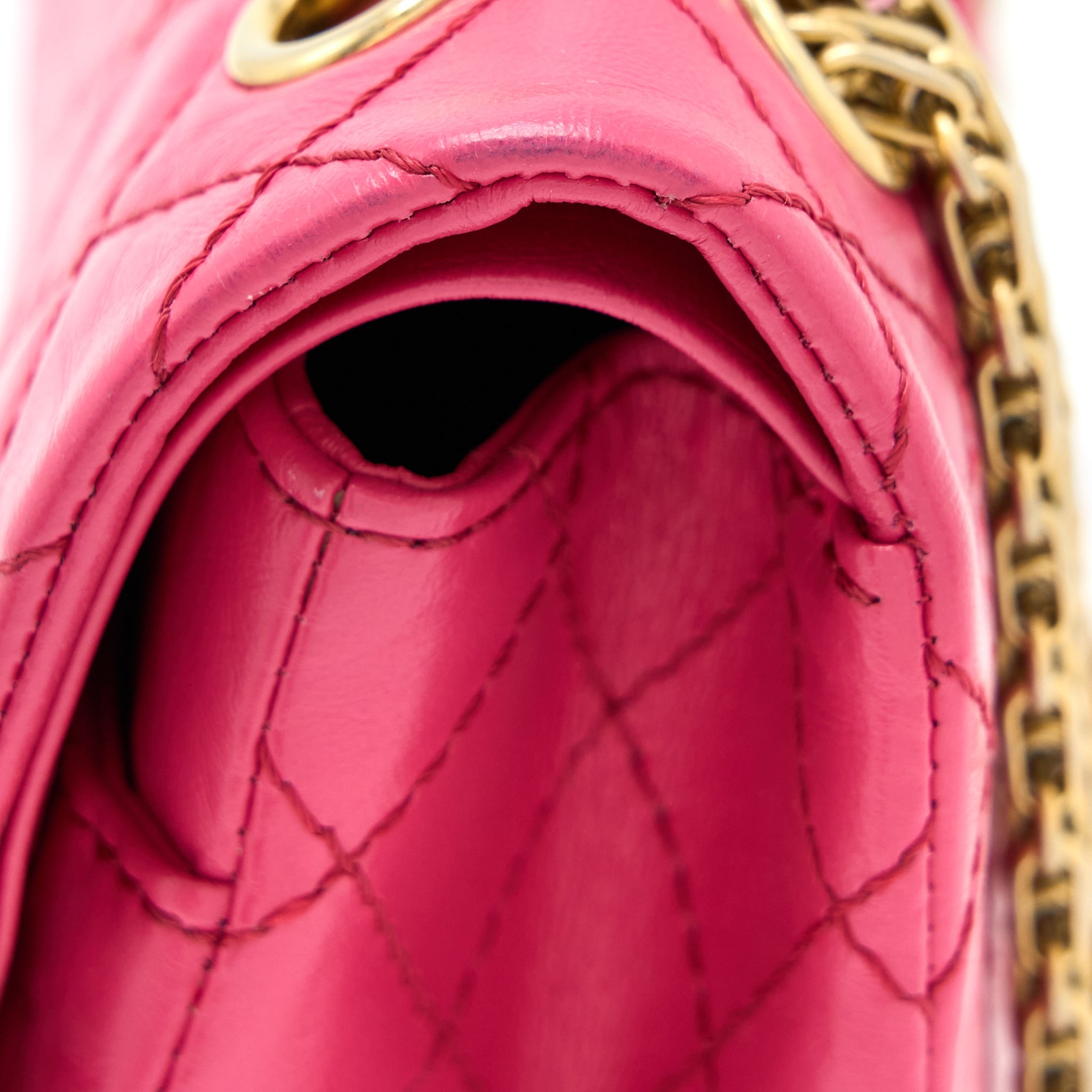 CHANEL SMALL 2.55 REISSUE AGED CALFSKIN HOT PINK BRUSHED GHW