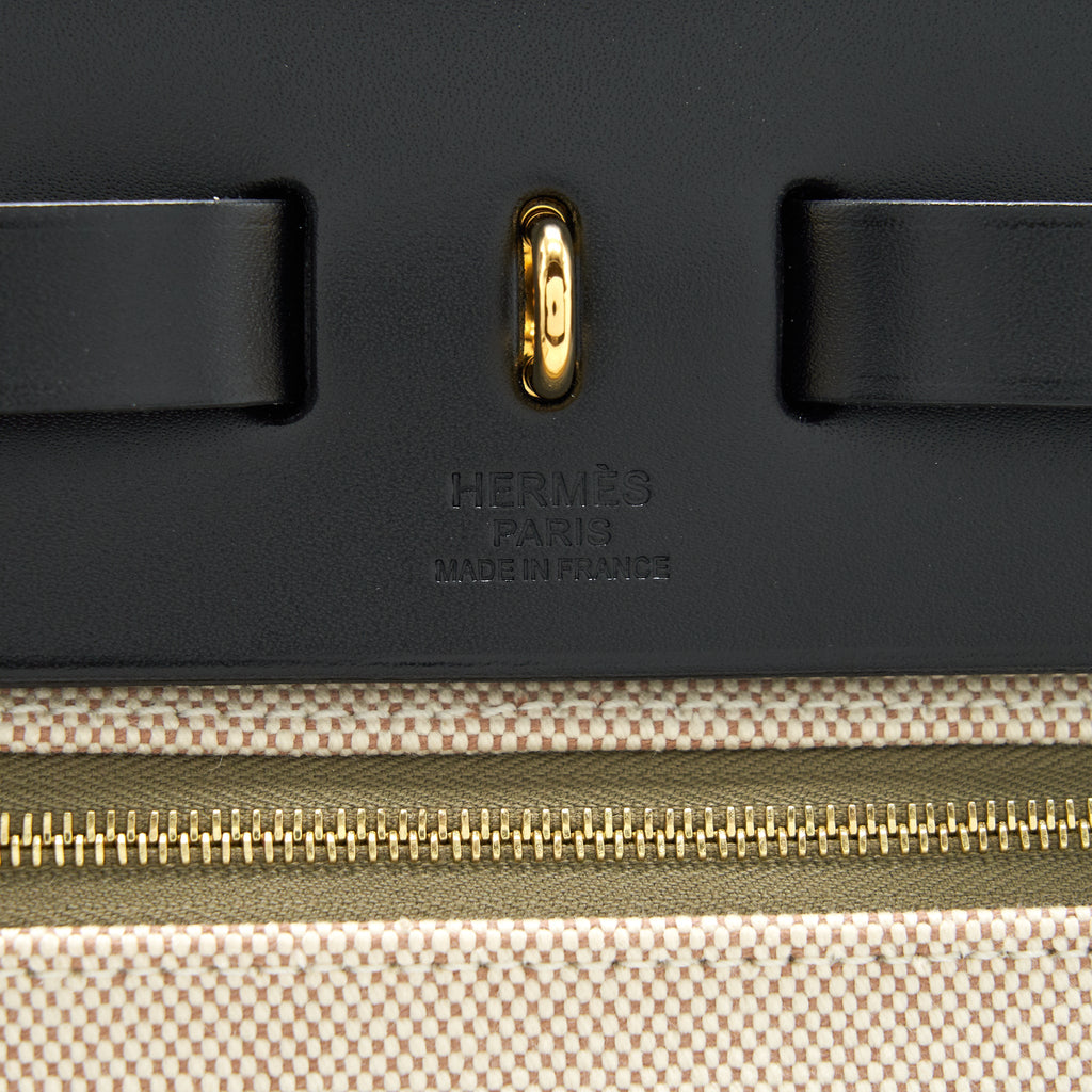 HERMES HERBAG ZIP 31 BAG LICHEN/NOIR GHW