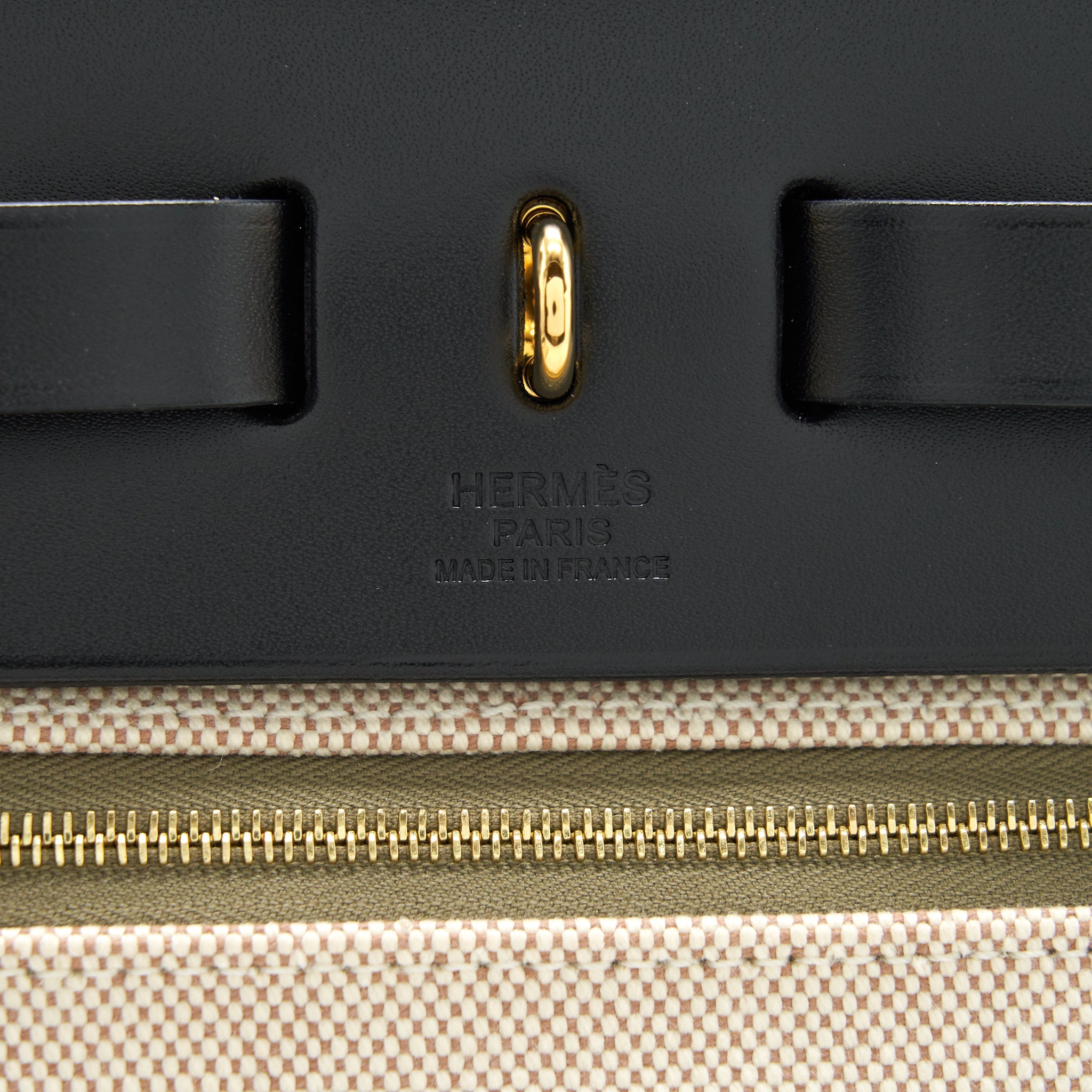 HERMES HERBAG ZIP 31 BAG LICHEN/NOIR GHW