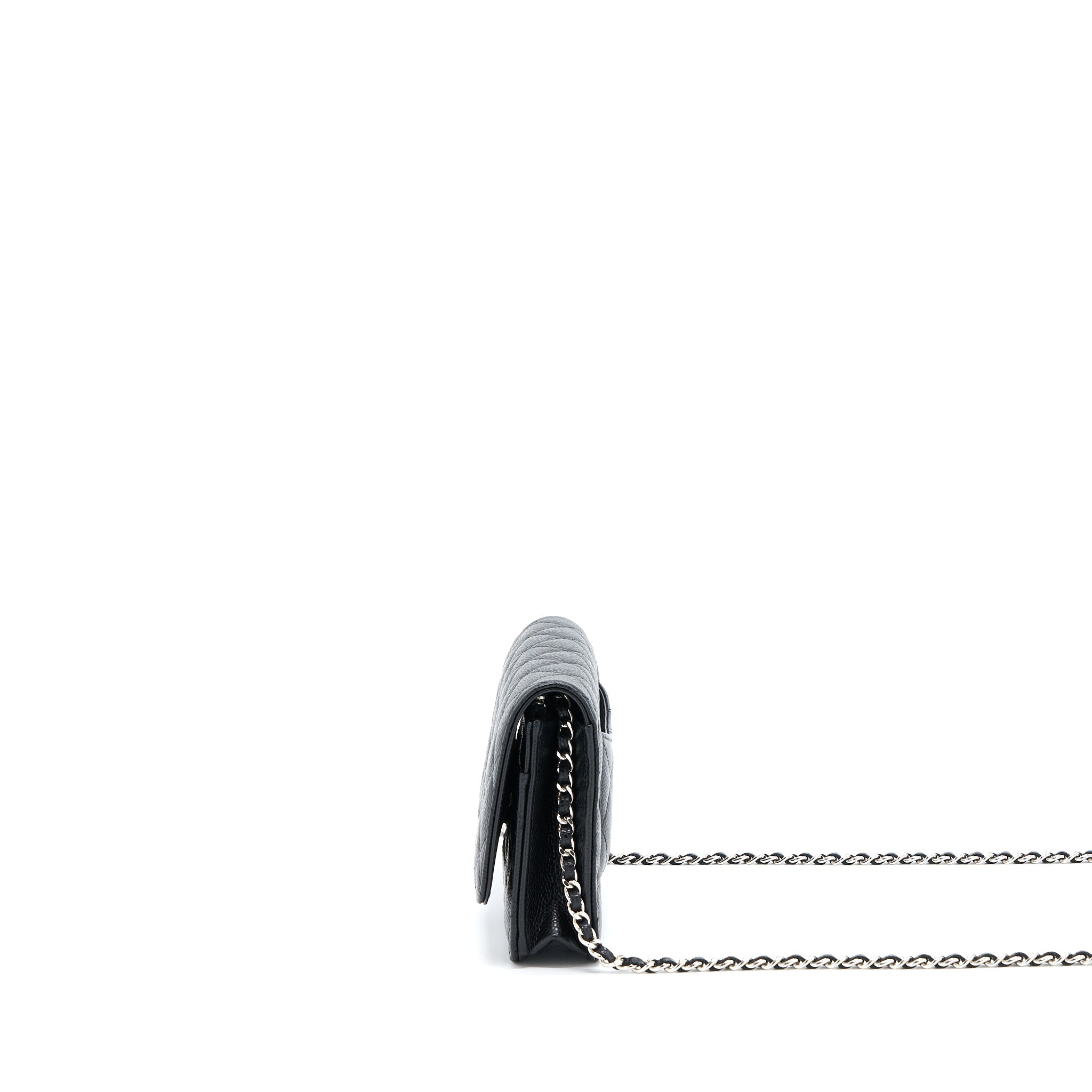 CHANEL CLASSIC WALLET ON CHAIN CAVIAR BLACK SHW(MICROCHIP)
