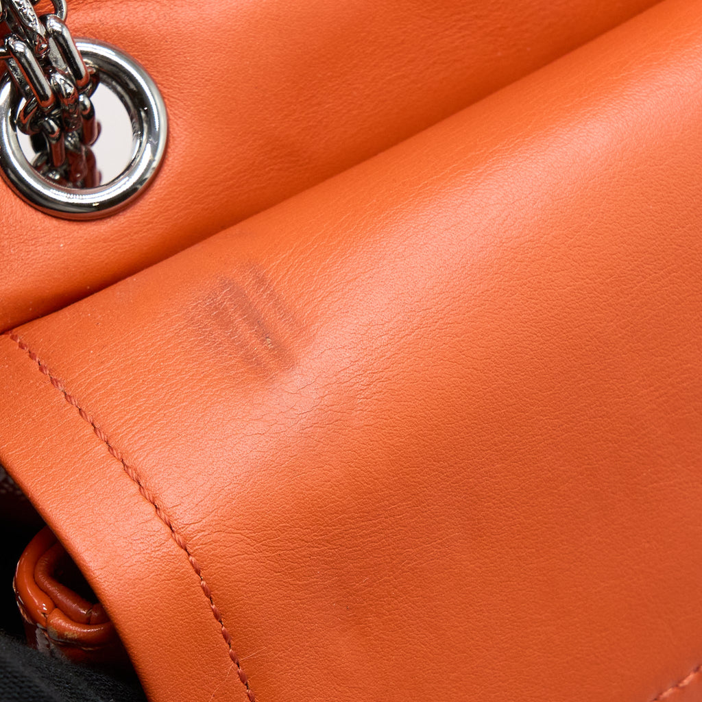 CHANEL SMALL 2.55 REISSUE FLAP BAG PATENT ORANGE SHW