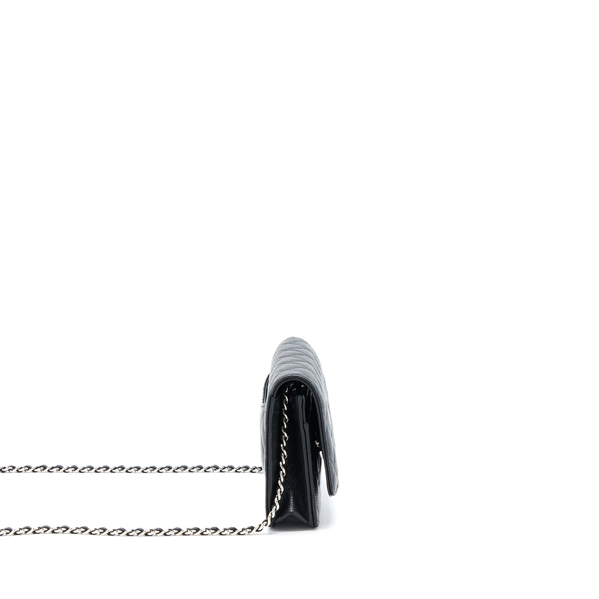 CHANEL CLASSIC WALLET ON CHAIN CAVIAR BLACK SHW(MICROCHIP)