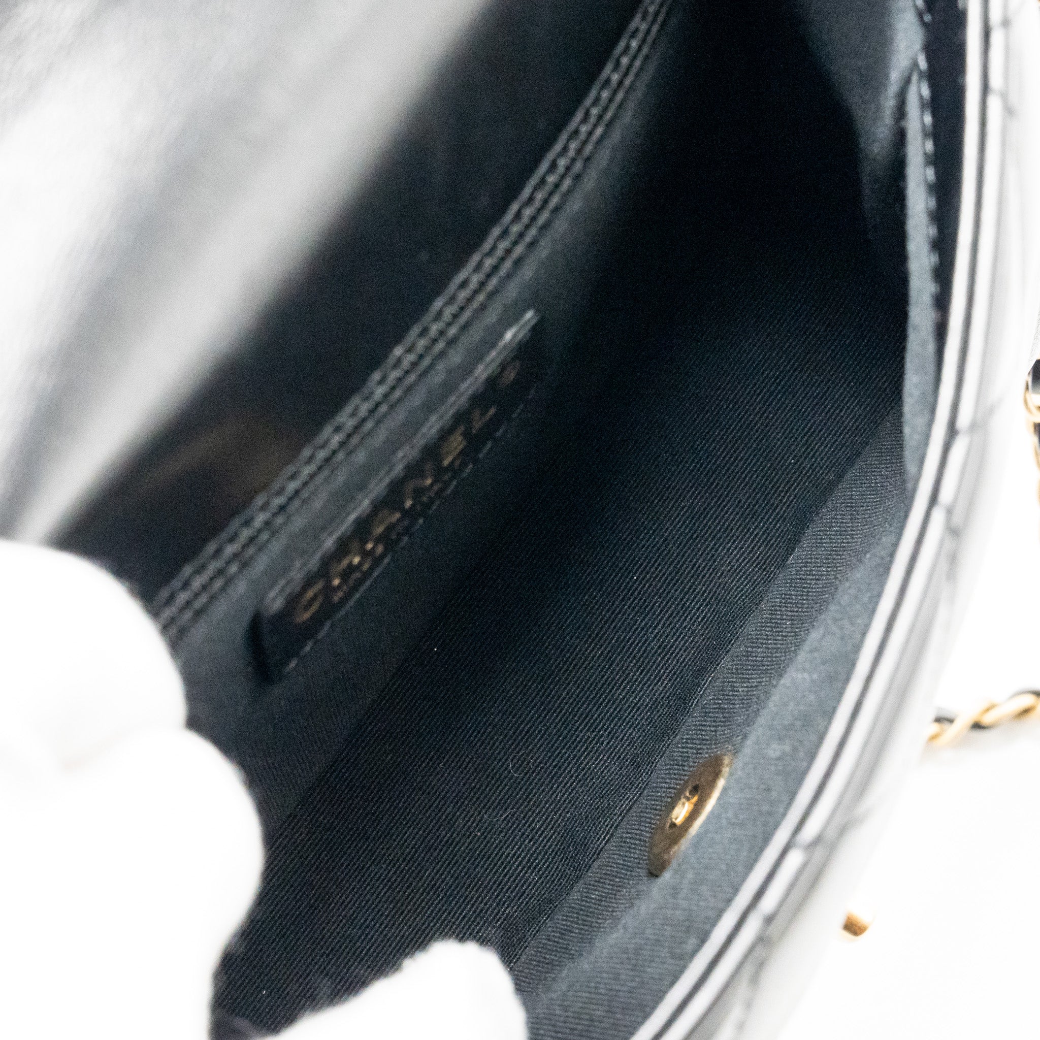 CHANEL 23B MINI FLAP BAG DETAIL CHAIN LAMBSKIN BLACK GHW(MICROCHIP)