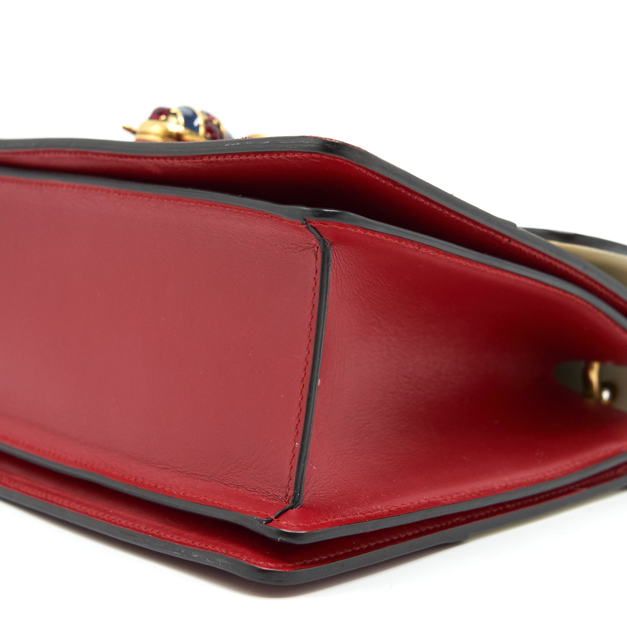 GUCCI QUEEN MARGARET TOP HANDLE BAG WHITE/ RED