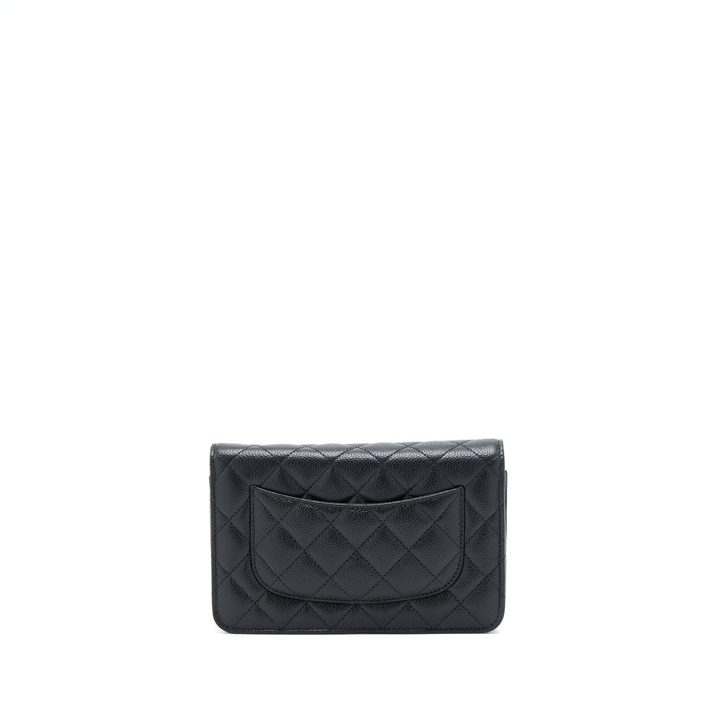 CHANEL CLASSIC WALLET ON CHAIN CAVIAR BLACK GHW(MICROCHIP)