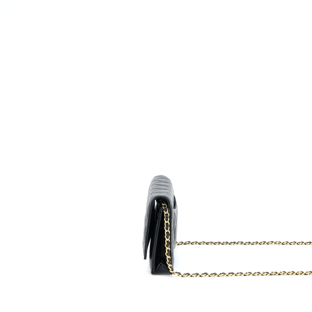 CHANEL CLASSIC WALLET ON CHAIN CAVIAR BLACK GHW(MICROCHIP)