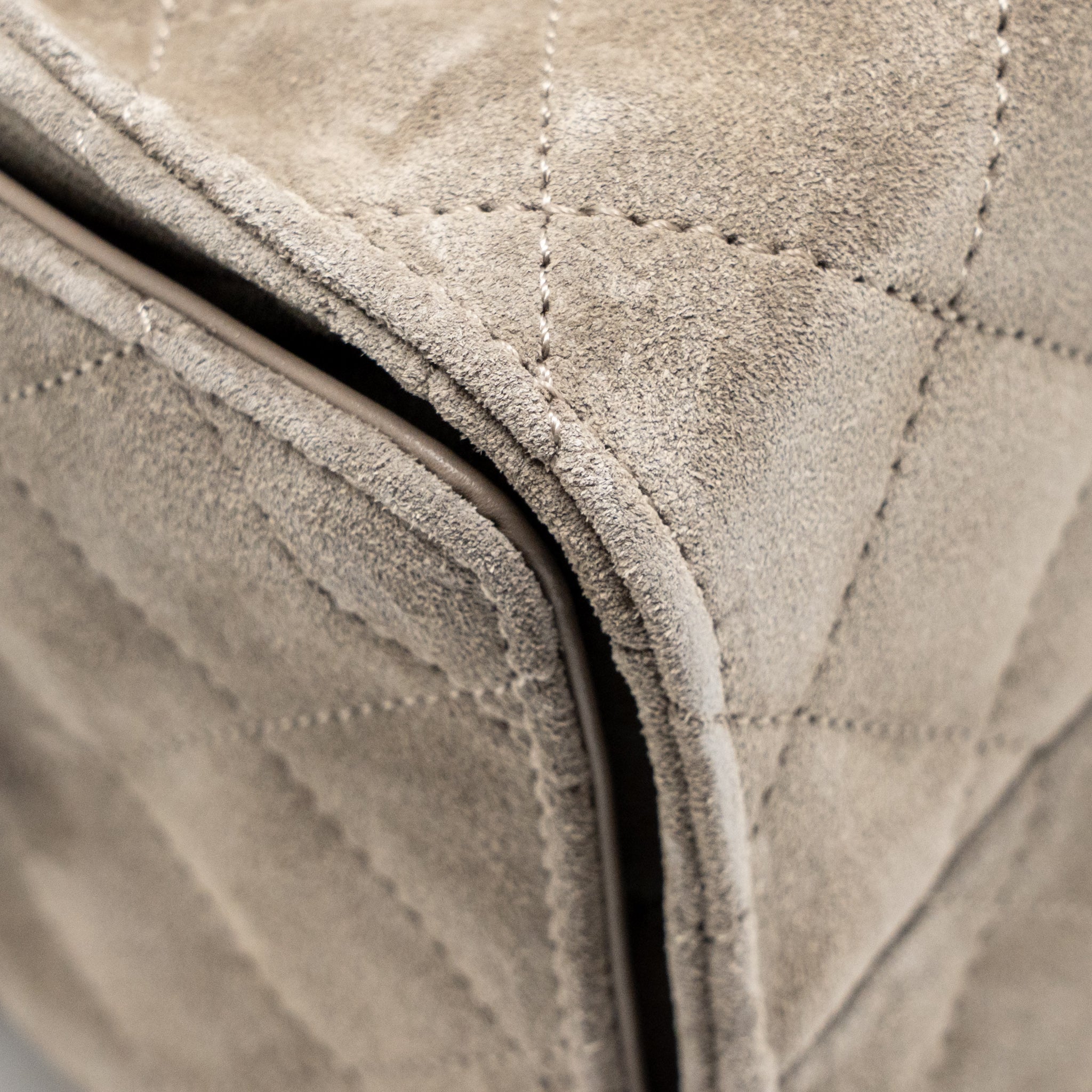 CHANEL SMALL 25 BAG SUEDE GREY GHW (MICROCHIP)