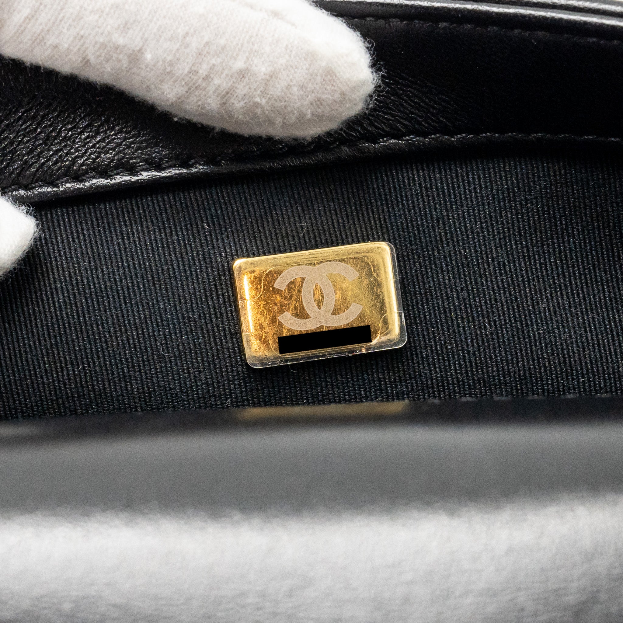 CHANEL 23B MINI FLAP BAG DETAIL CHAIN LAMBSKIN BLACK GHW(MICROCHIP)
