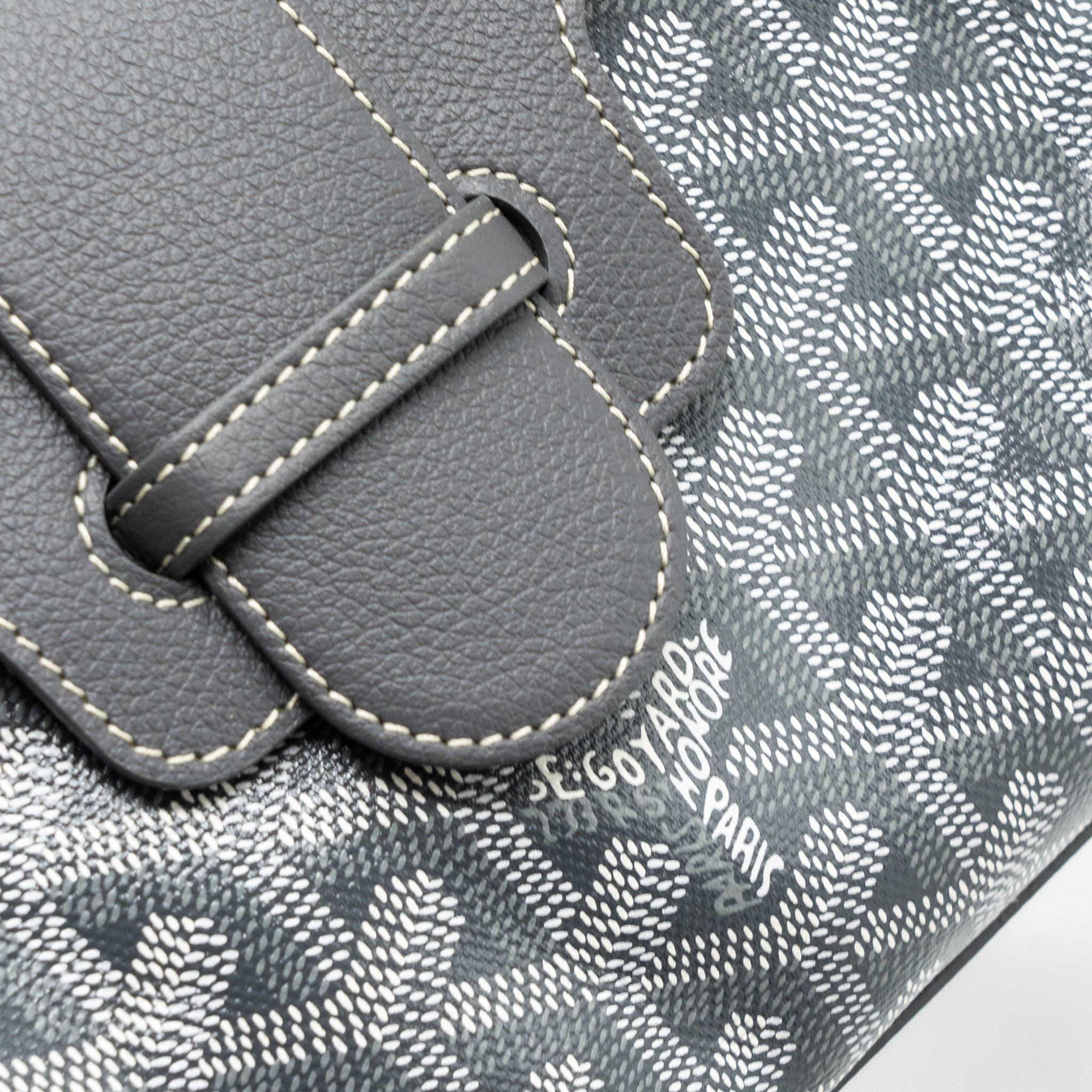 GOYARD MINI SAIGON BAG GOYARDINE CAVAS/CALFSKIN GREY SHW