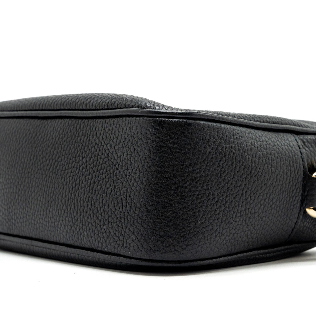 GUCCI SOHO DISCO CAMERA BAG GRAINED CALFSKIN BLACK GHW