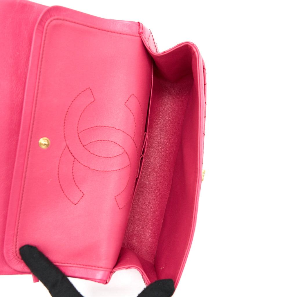 CHANEL SMALL 2.55 REISSUE AGED CALFSKIN HOT PINK BRUSHED GHW