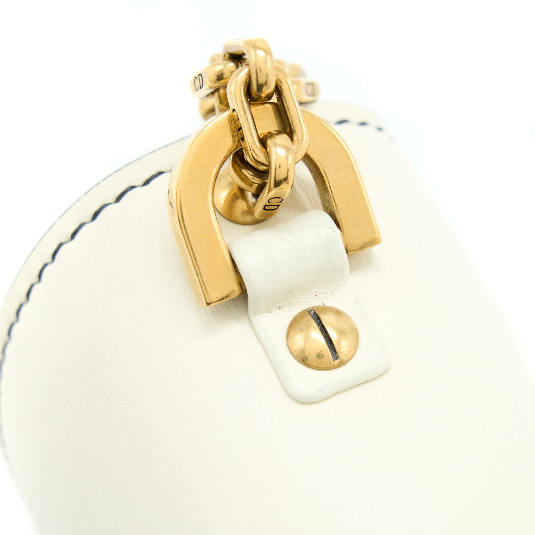 DIOR JA'DIOR FLAP BAG/ CLUTCH WITH CHAIN WHITE GHW