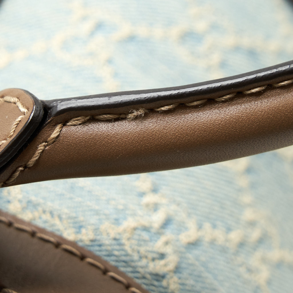 GUCCI GG DENIM BOSTON BAG WITH CROSS BODY STRAP