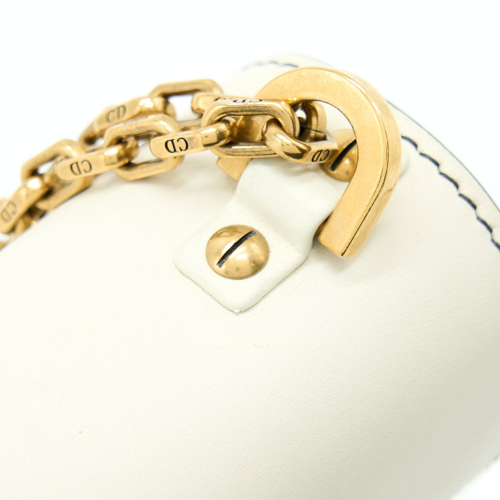 DIOR JA'DIOR FLAP BAG/ CLUTCH WITH CHAIN WHITE GHW