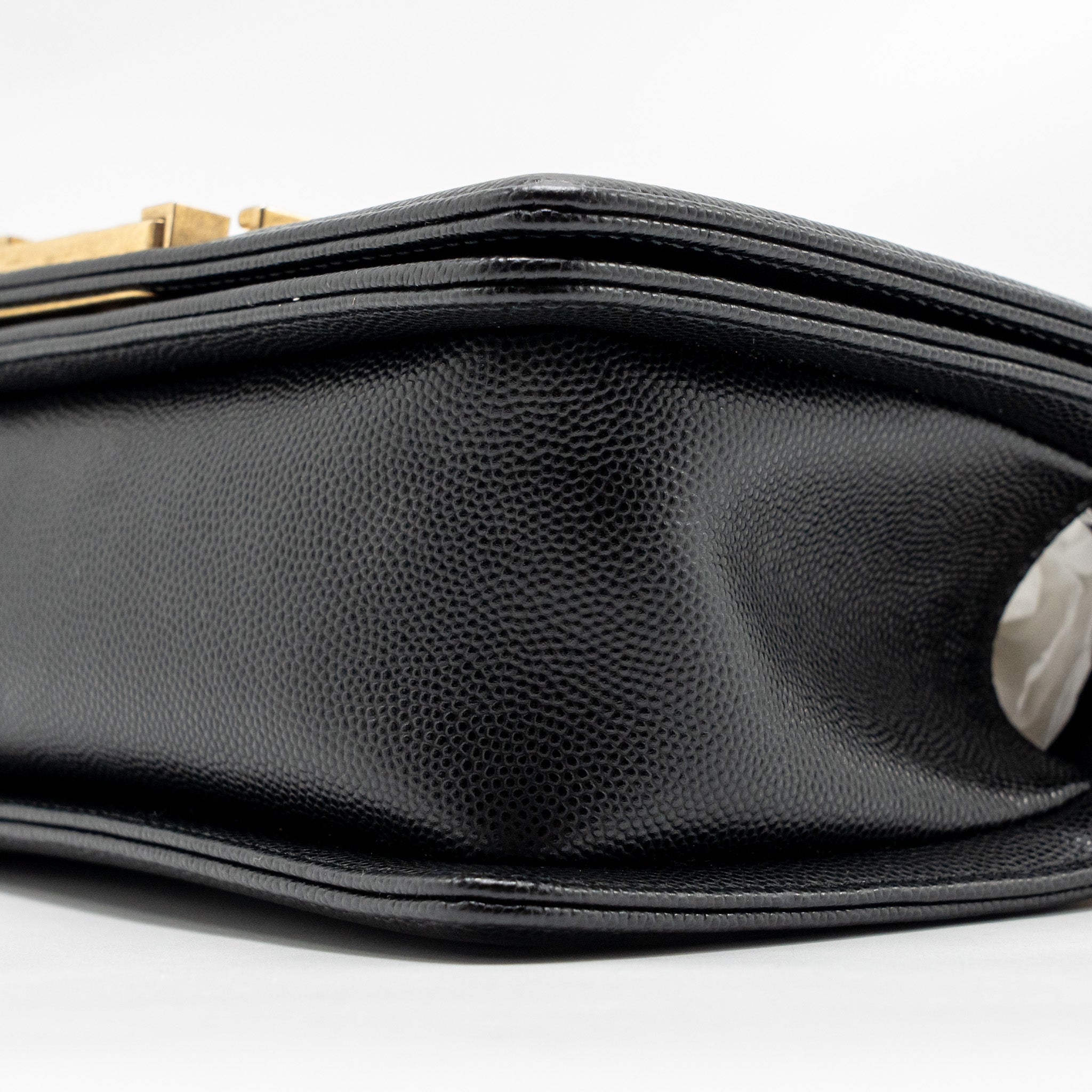 CHANEL SMALL BOY BAG CAVIAR BLACK GHW (MICROCHIP)