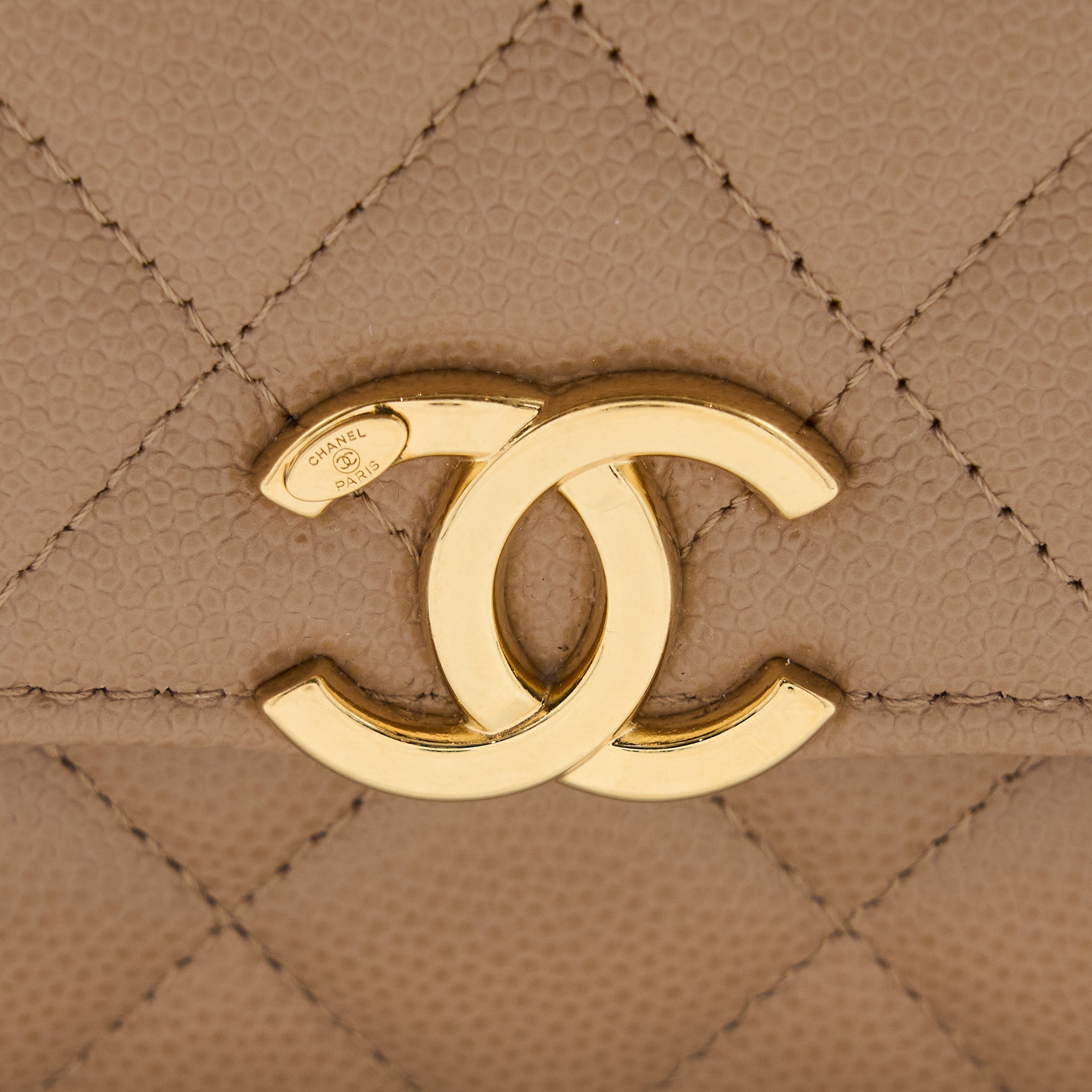 CHANEL MINI FLAP BAG CAVIAR BEIGE GHW (MICROCHIP)