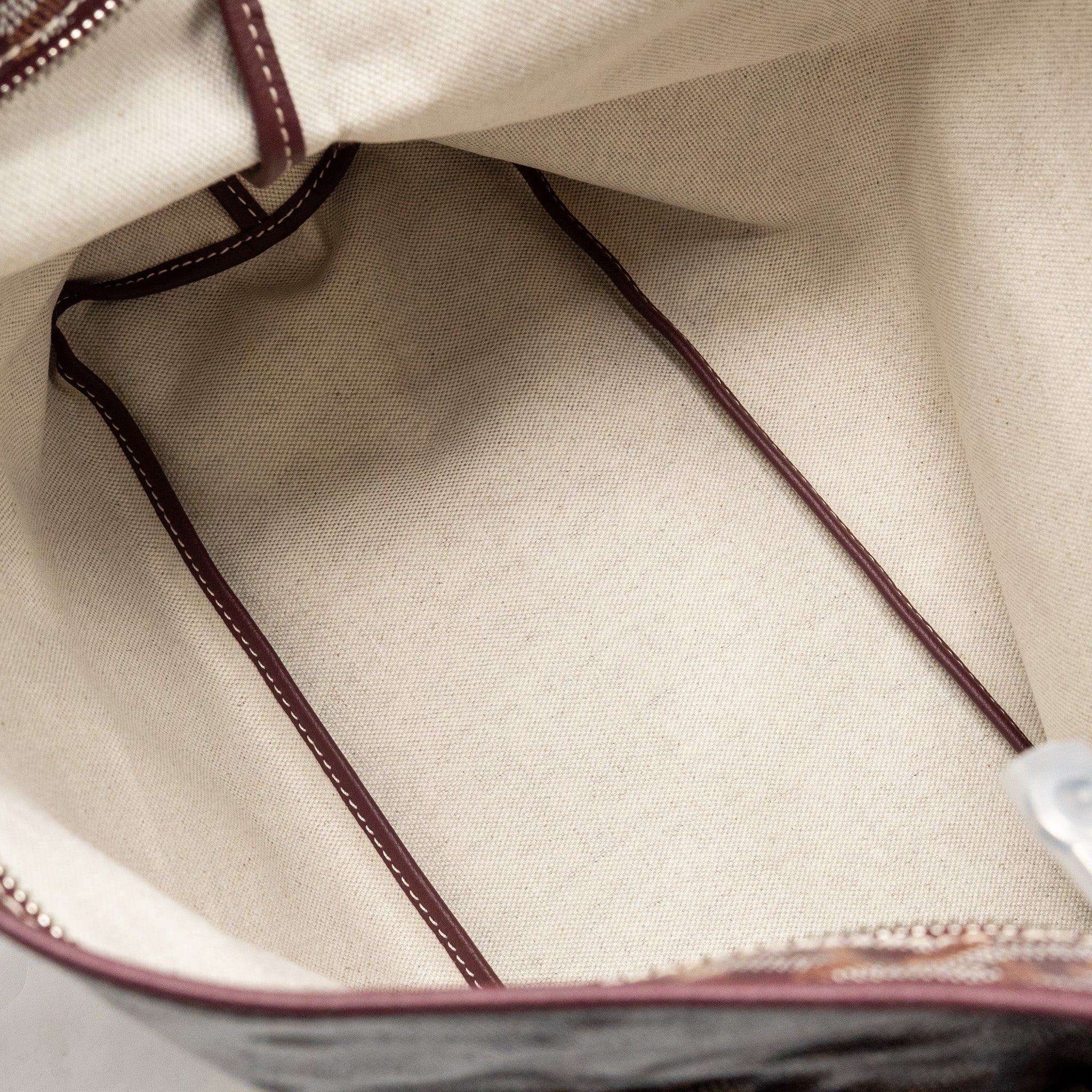 GOYARD BOHEME HOBO PM BAG GOYARDINE CANVAS/CALFSKIN BURGUNDY SHW