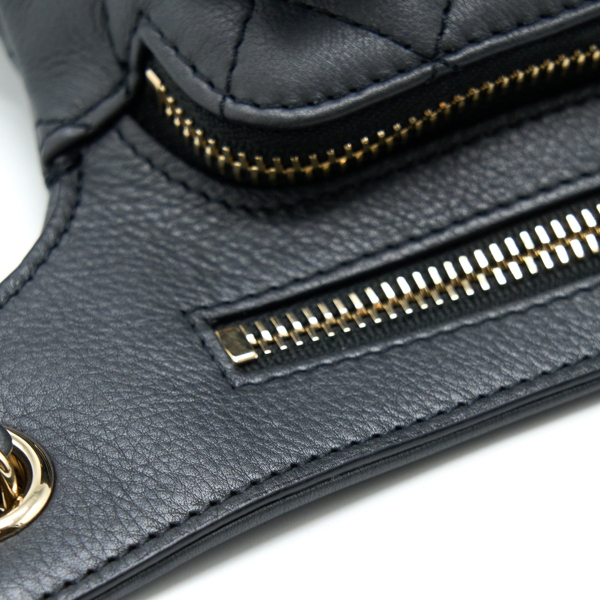 CHANEL QUILTED WAIST BAG CALFSKIN BLACK LGHW