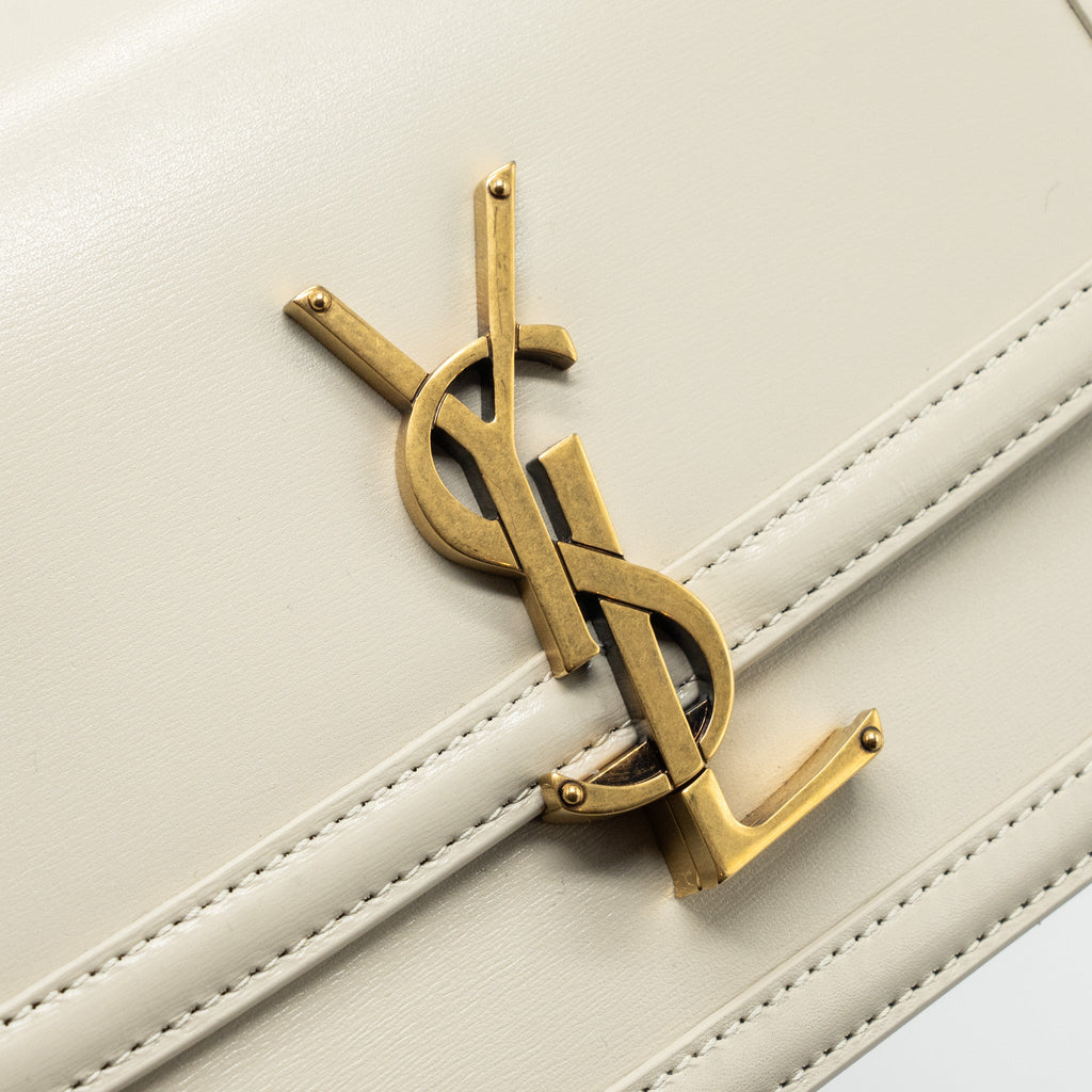 SAINT LAURENT SMALL SOLFERINO SATCHEL CROSSBODY BAG WHITE GHW