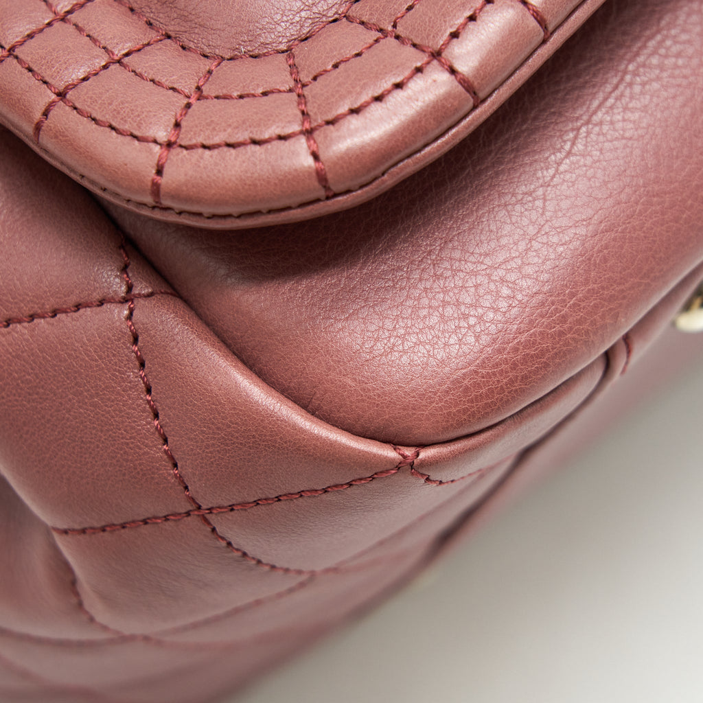 CHANEL FLAP TOTE BAG BROWN SHW