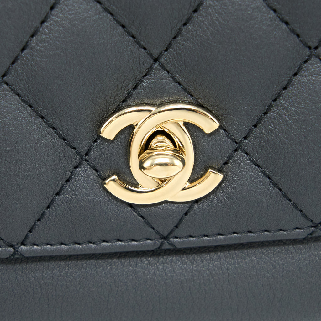 CHANEL QUILTED WAIST BAG CALFSKIN BLACK LGHW