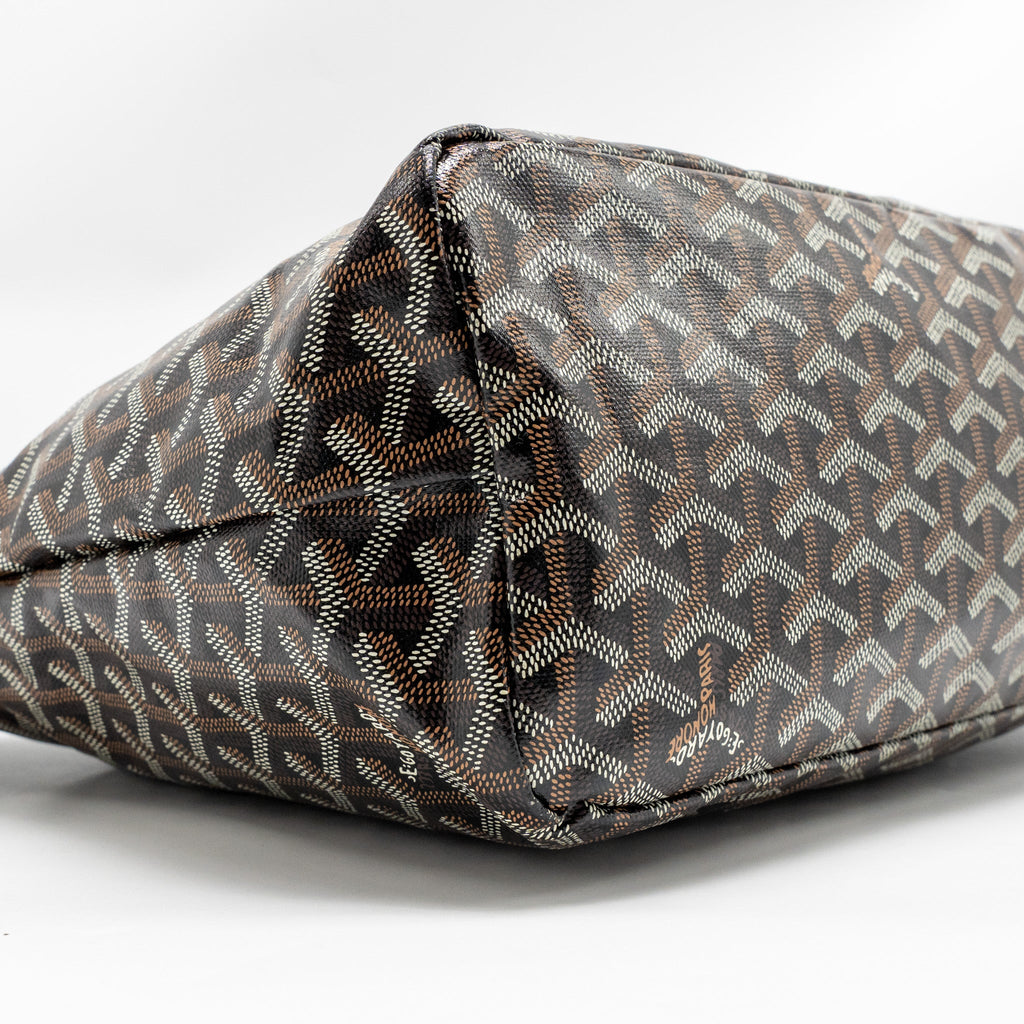 GOYARD BOHEME HOBO BAG GOYARDINE CANVAS/CALFSKIN BLACK SHW