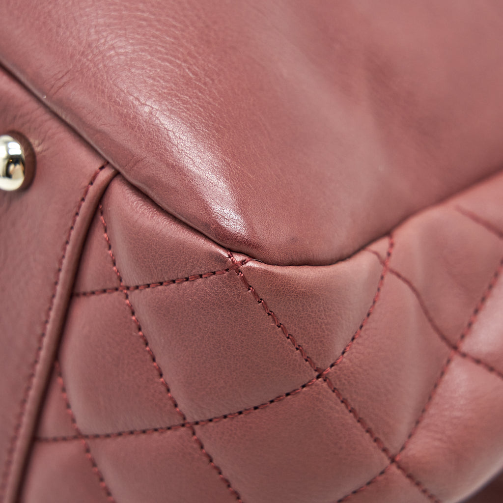 CHANEL FLAP TOTE BAG BROWN SHW