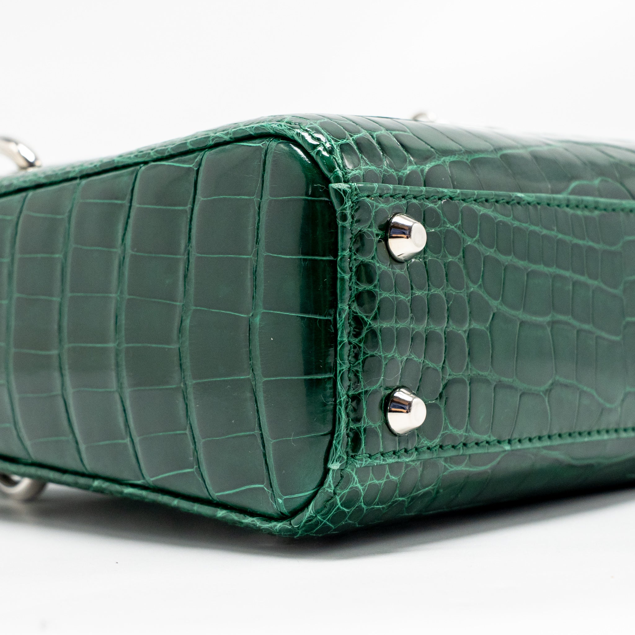DIOR MINI LADY DIOR CROCODILE GREEN SHW