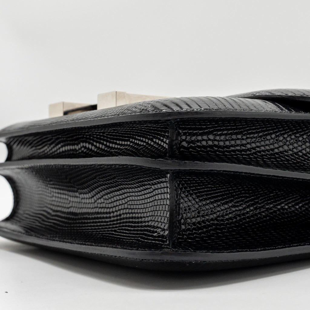 HERMES MINI CONSTANCE LIZARD VARANUS SALVATOR BLACK SHW