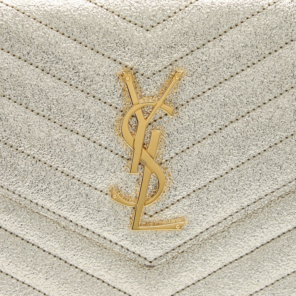 SAINT LAURENT/YSL ENVELOP CHAIN WALLET CALFSKIN GOLD GHW