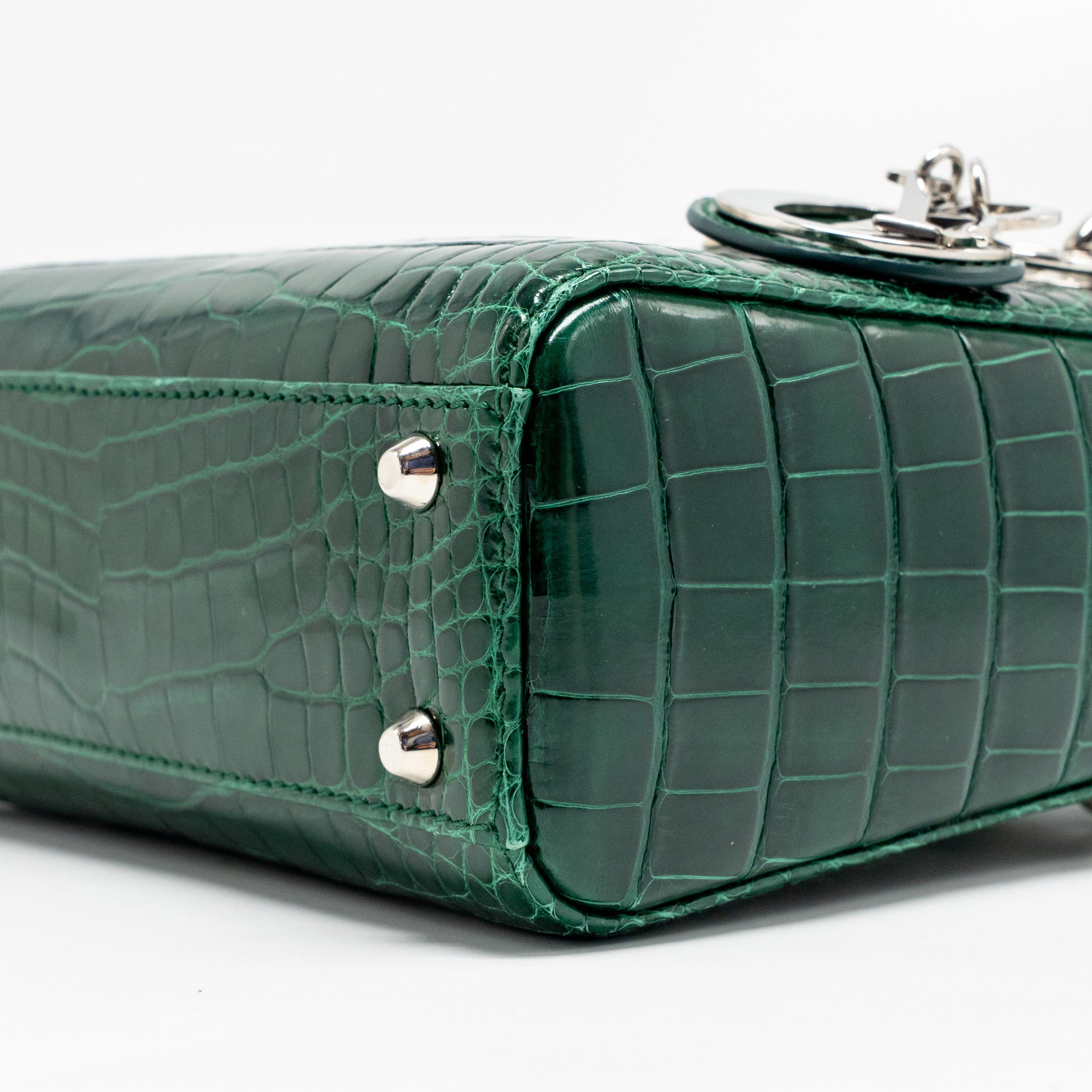 DIOR MINI LADY DIOR CROCODILE GREEN SHW