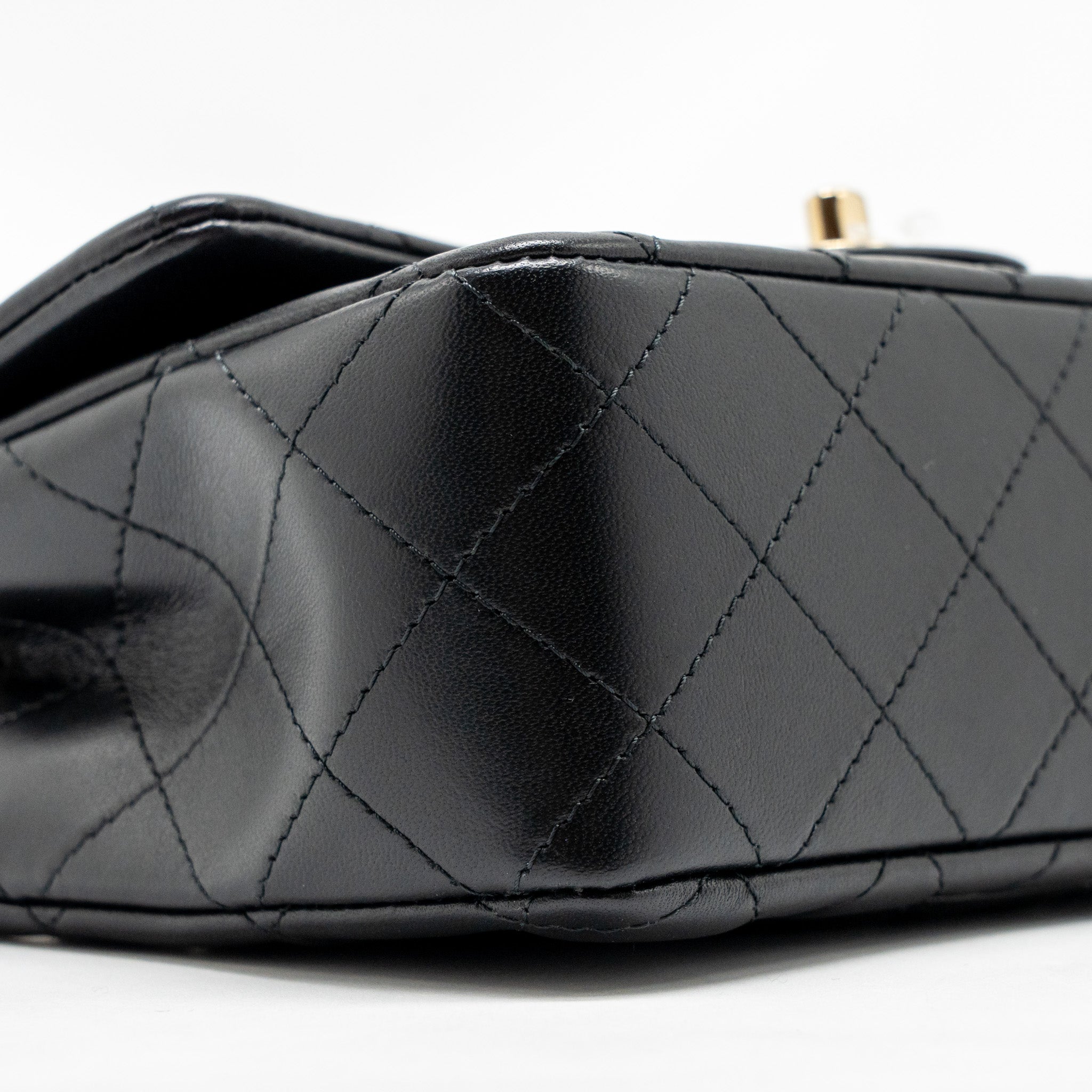 CHANEL MINI RECTANGULAR FLAP BAG LAMBSKIN BLACK LGHW (MICROCHIP)