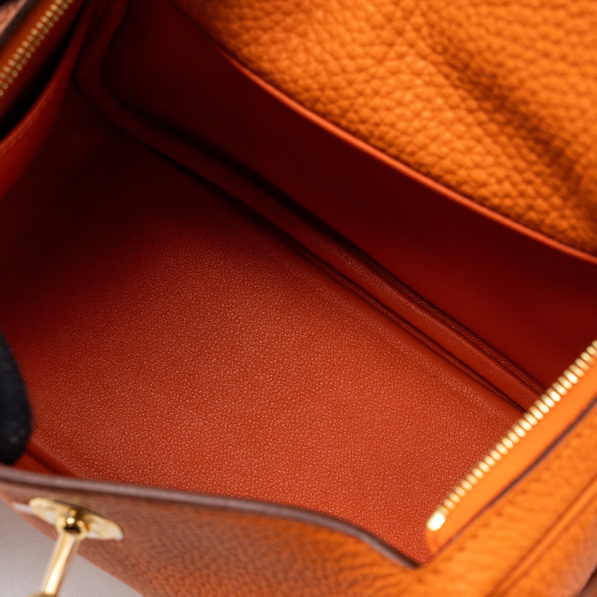 HERMES MINI LINDY CLEMENCE ORANGE GHW