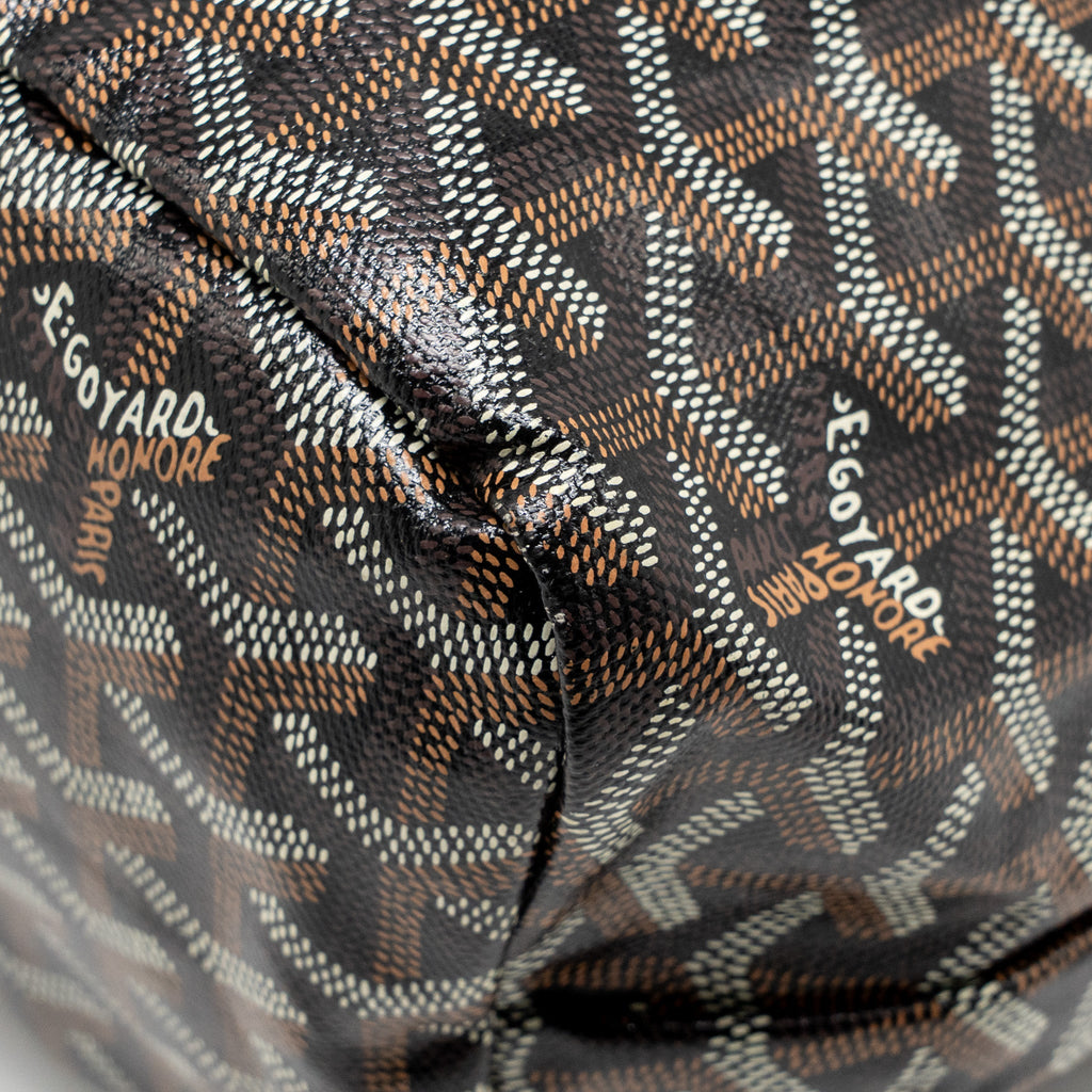 GOYARD BOHEME HOBO BAG GOYARDINE CANVAS/CALFSKIN BLACK SHW