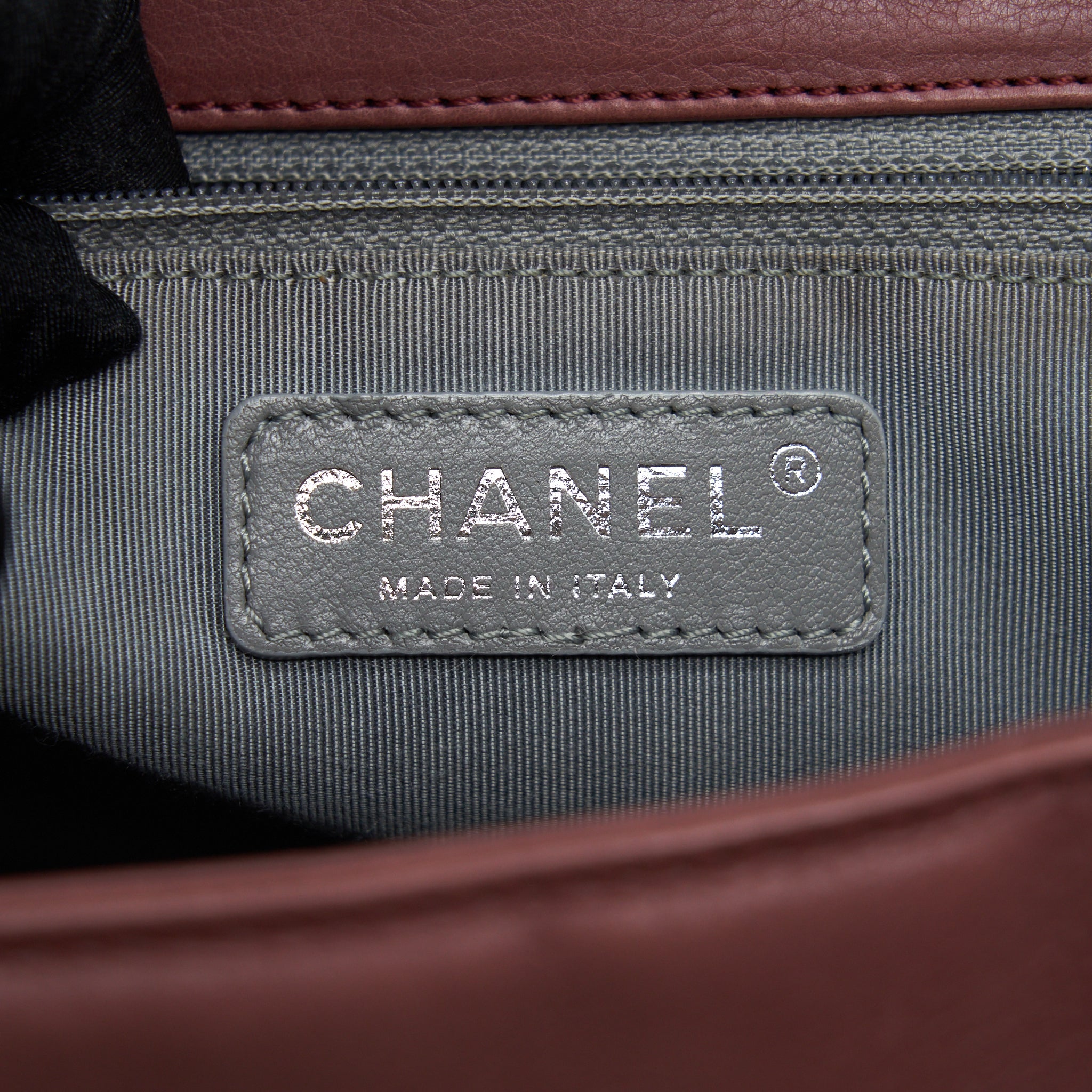 CHANEL FLAP TOTE BAG BROWN SHW
