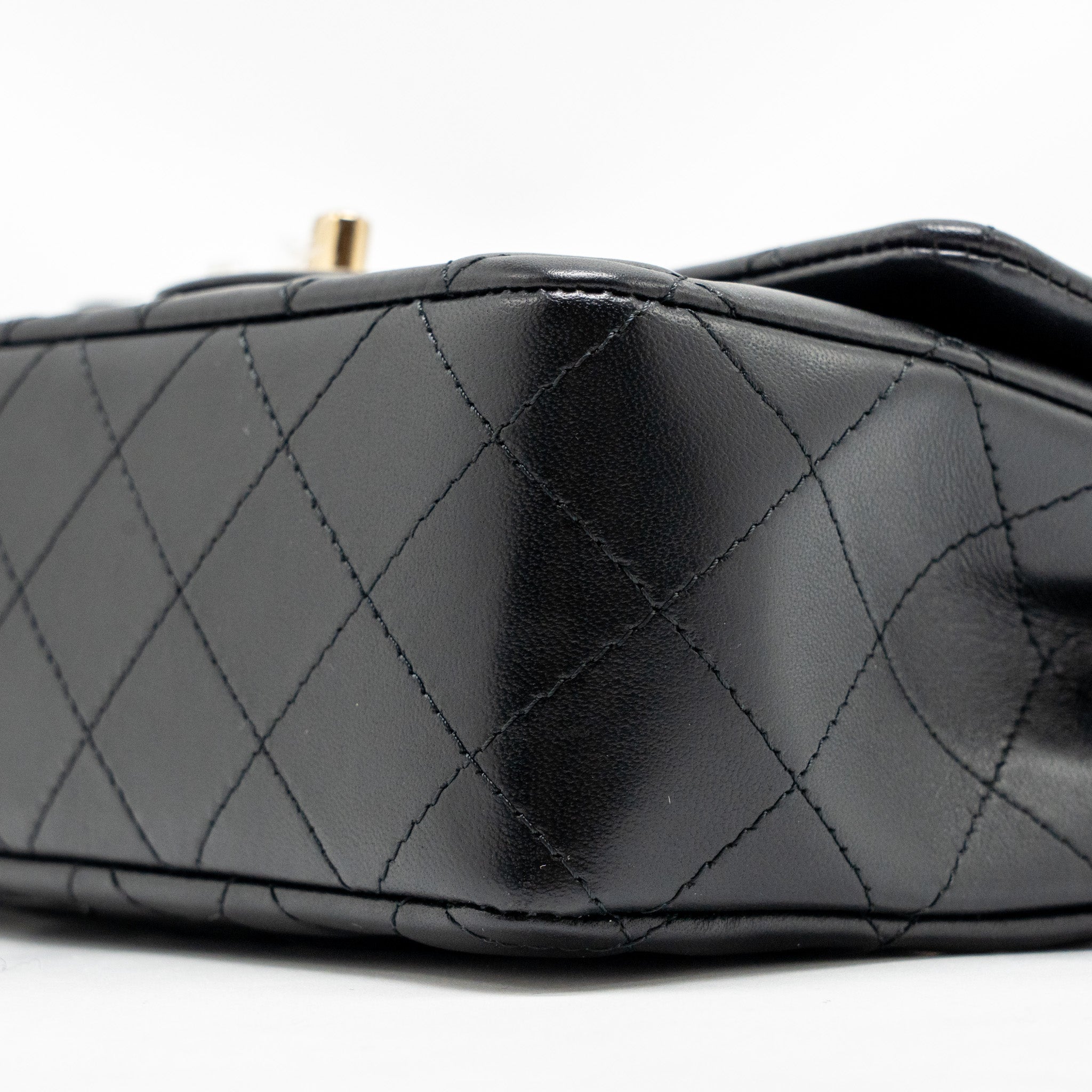 CHANEL MINI RECTANGULAR FLAP BAG LAMBSKIN BLACK LGHW (MICROCHIP)