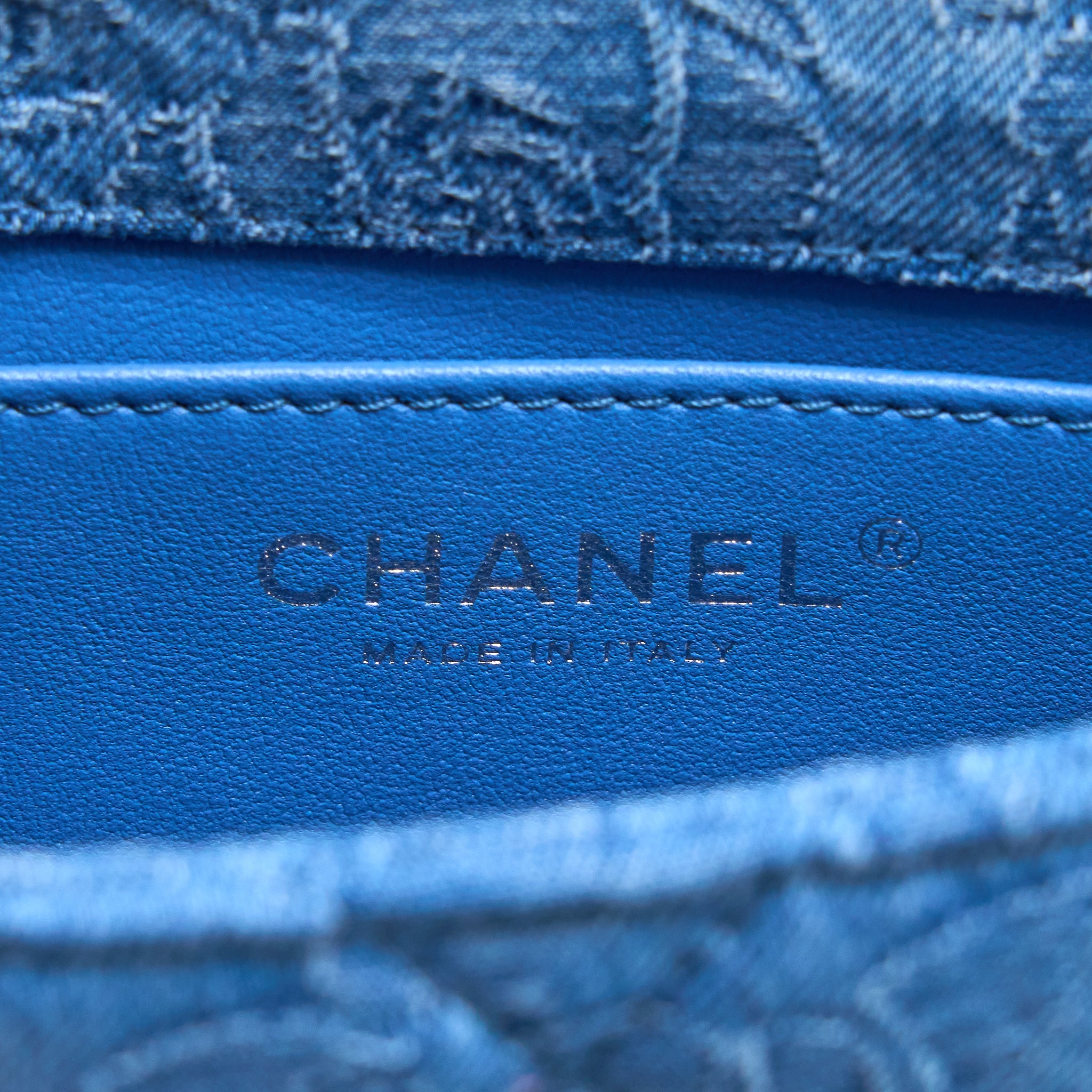 CHANEL COCO LOVE FLAP BAG CAMELLIA DENIM BLUE SHW (MICROCHIP)